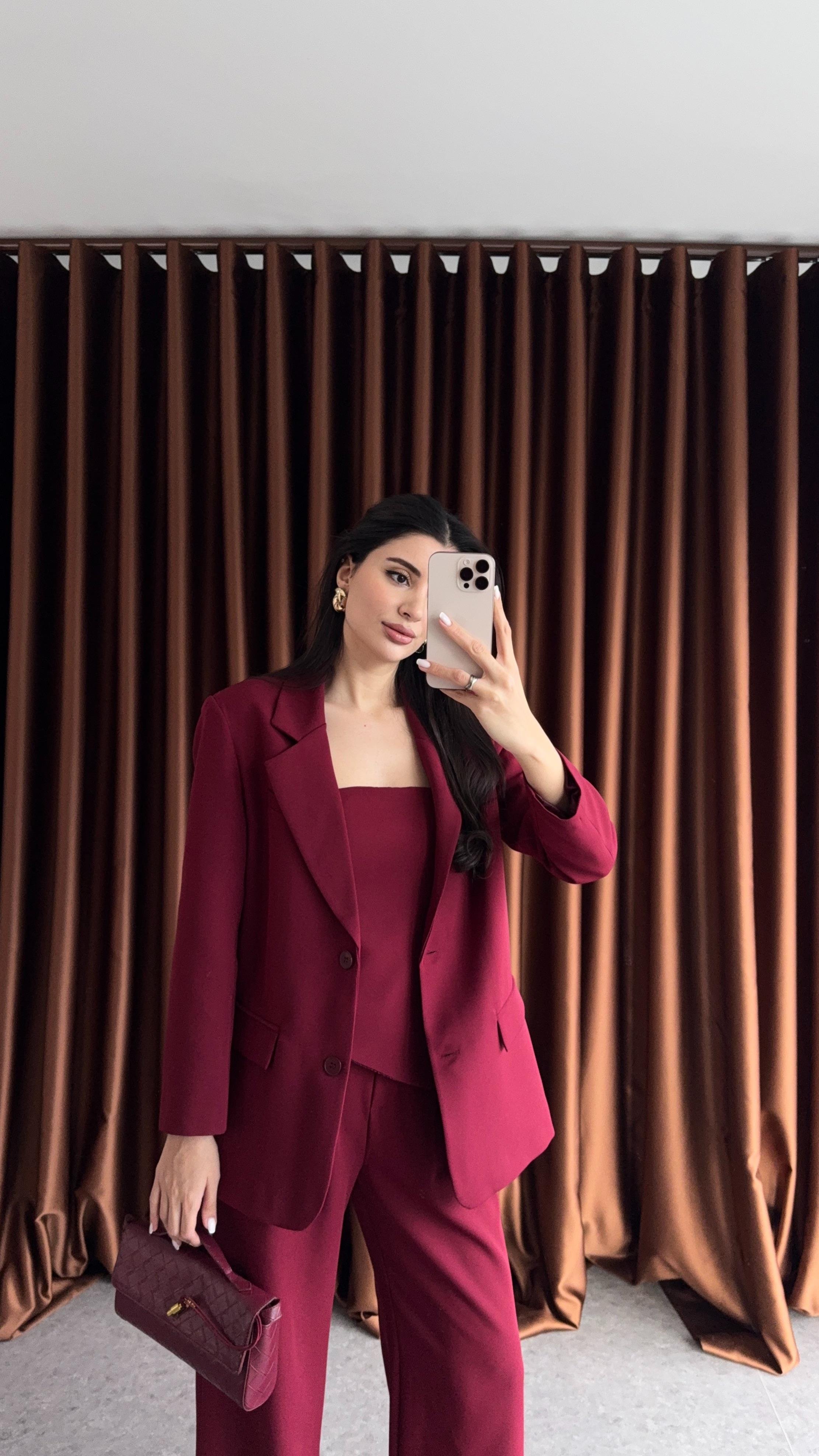 Premium Üçlü Bordo Takım
