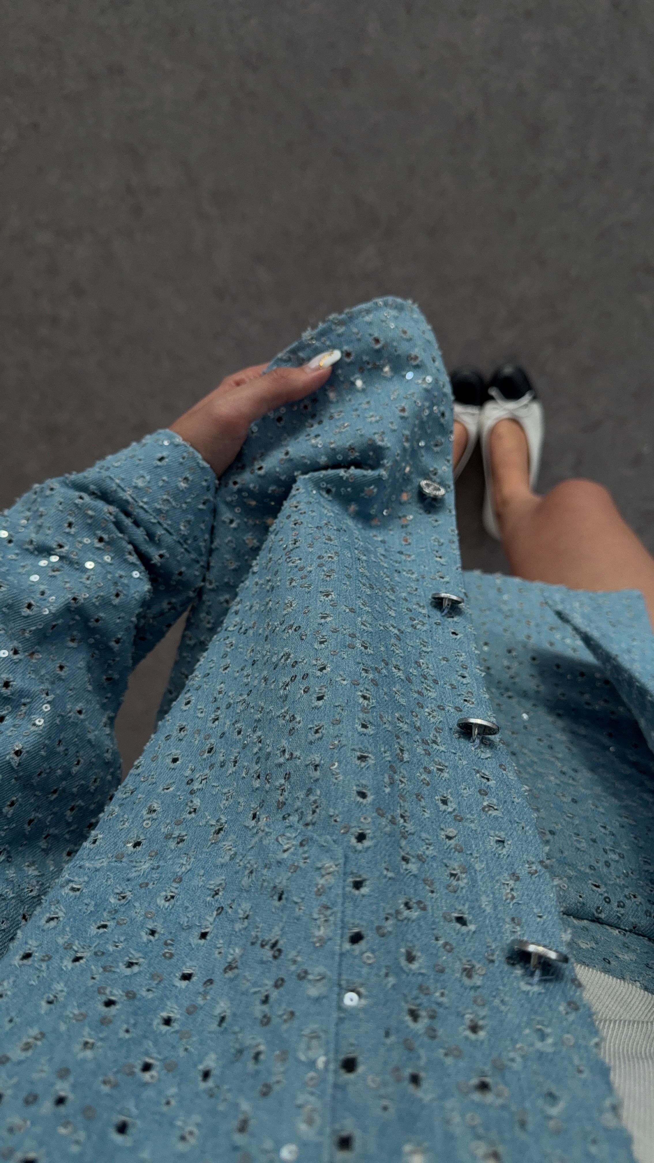Pullu Denim Gömlek