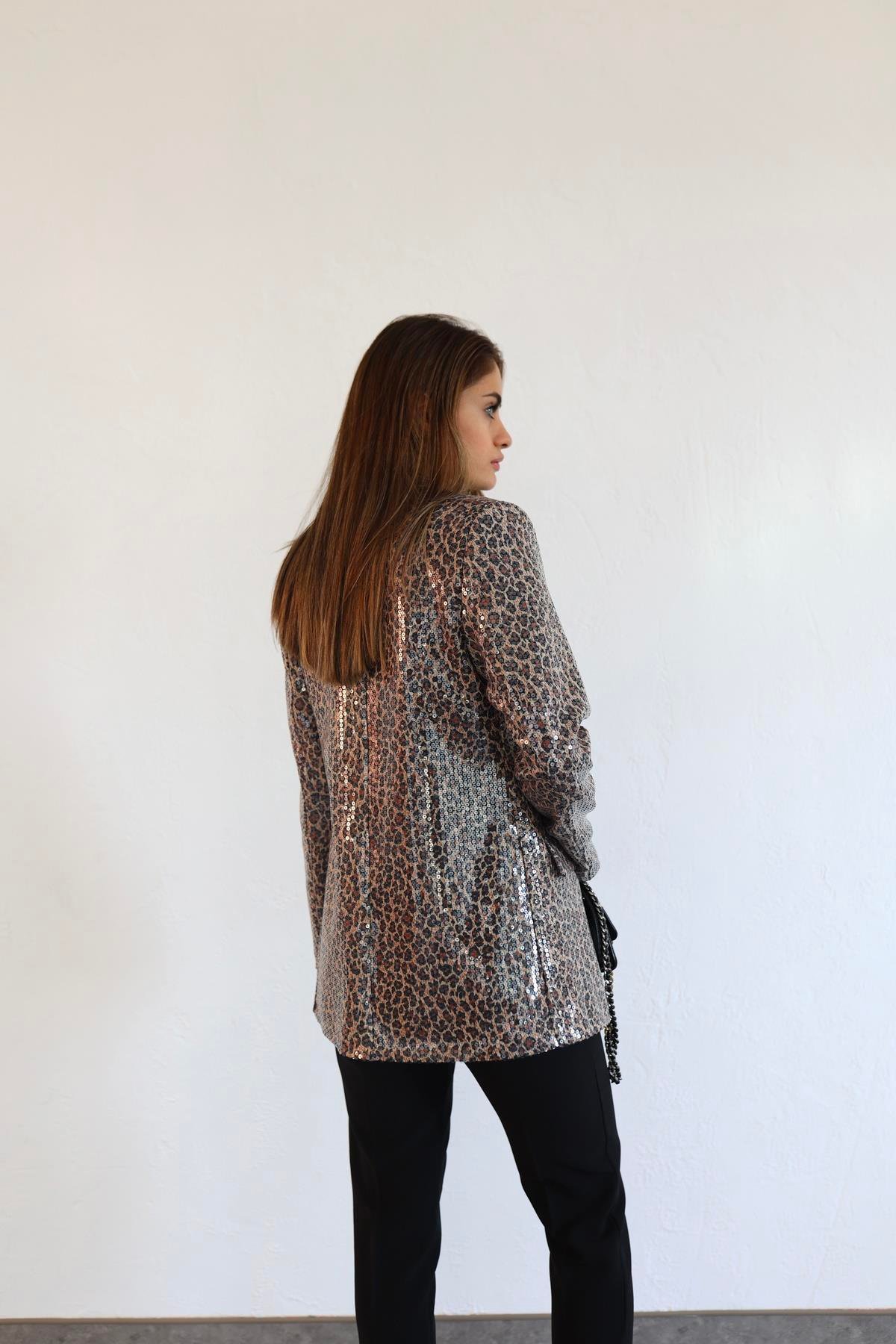 Pullu Leopar Ceket