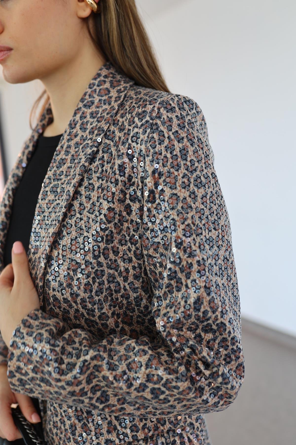 Pullu Leopar Ceket