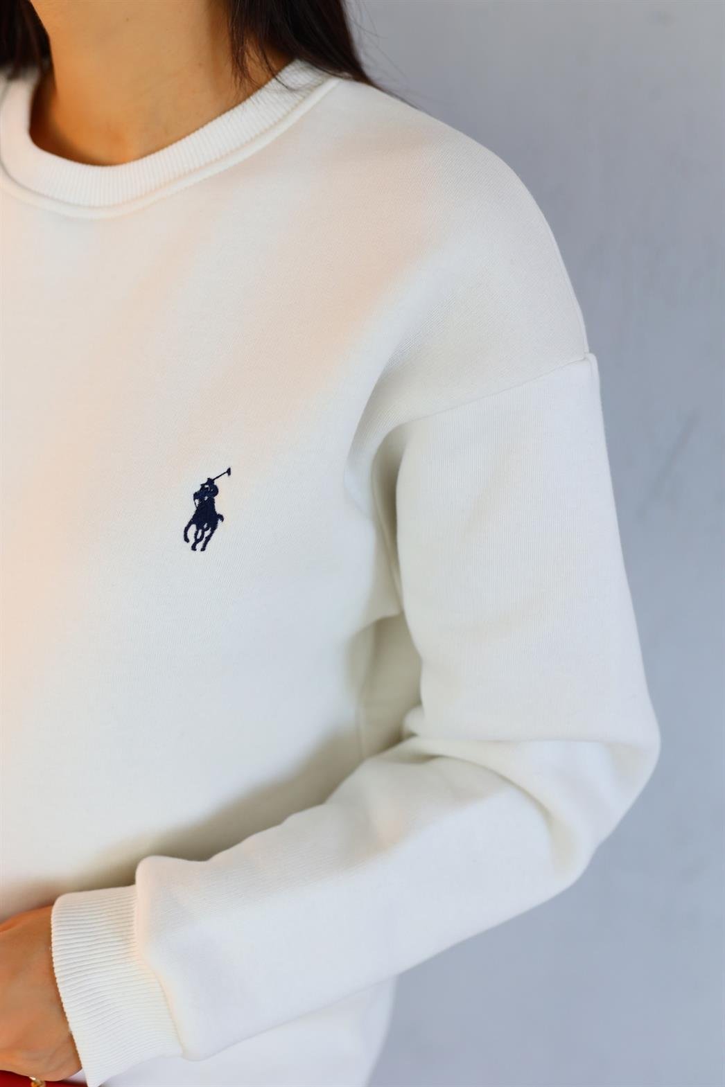 Ralph 3 İplik Beyaz Sweat