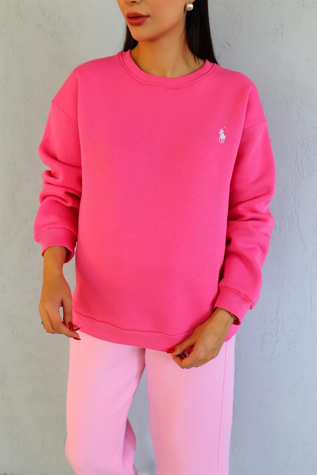 Ralph 3 İplik Pembe Sweat