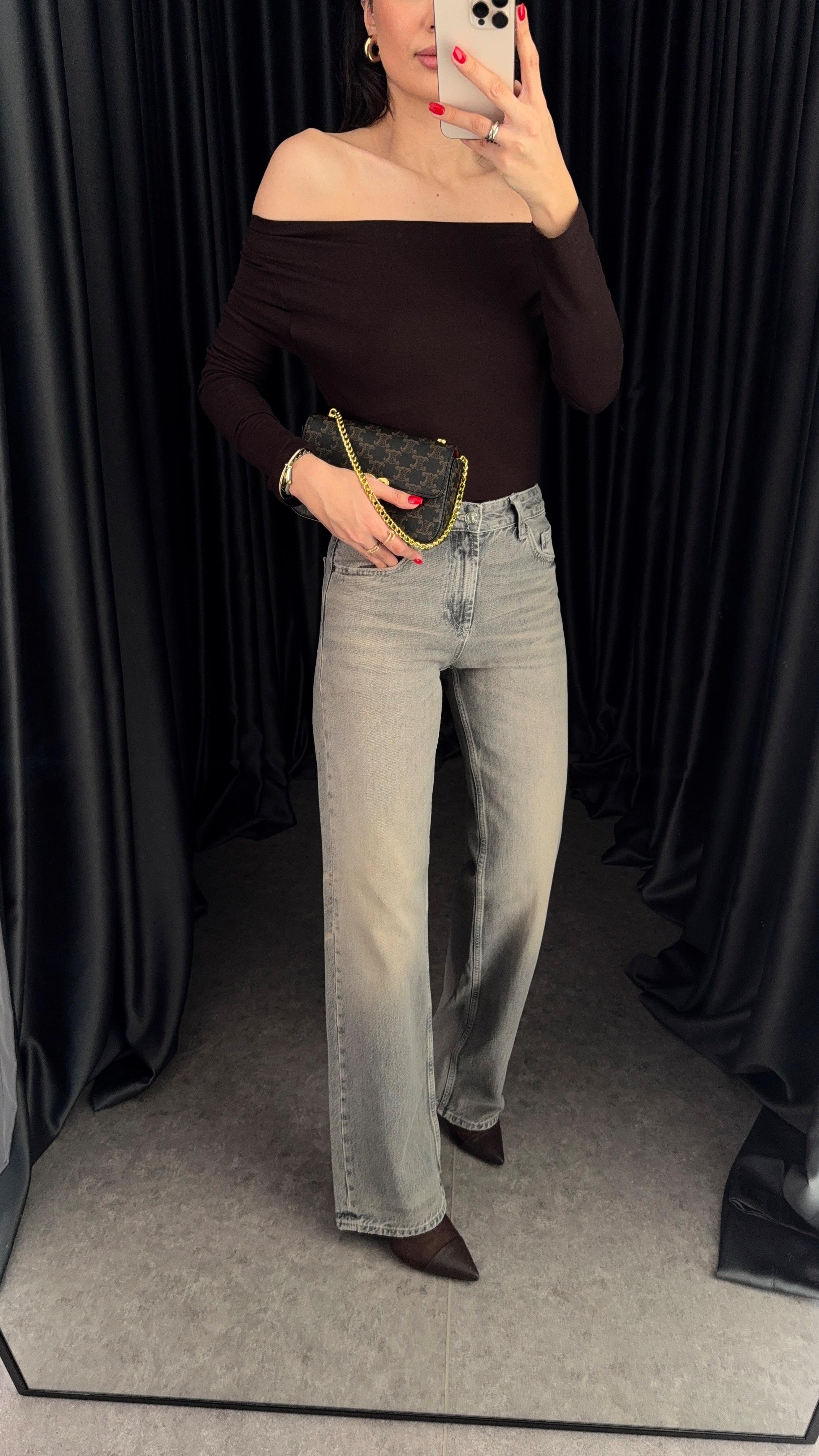 Relaxed Fit Kahve Tintli Jean