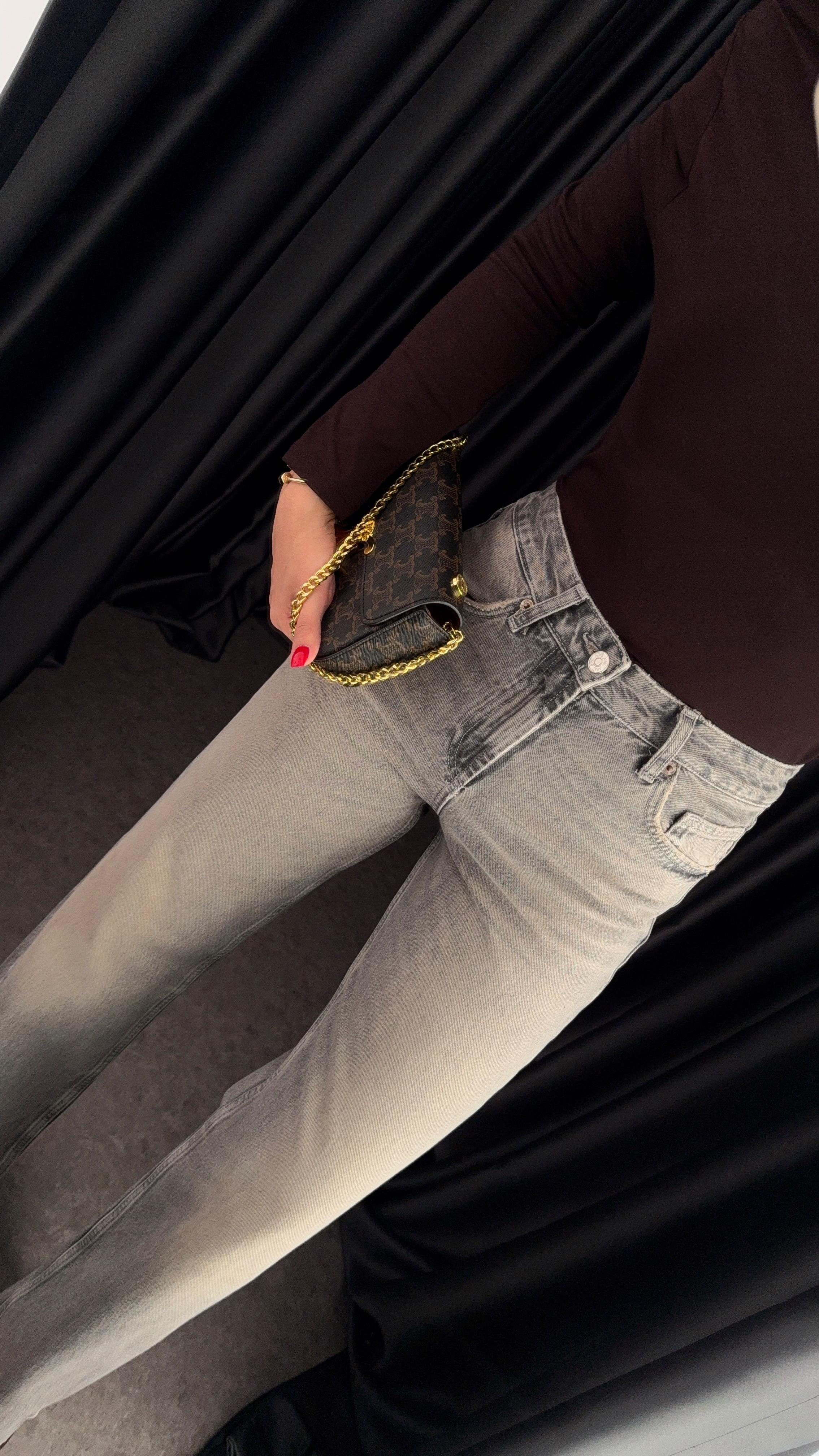 Relaxed Fit Kahve Tintli Jean
