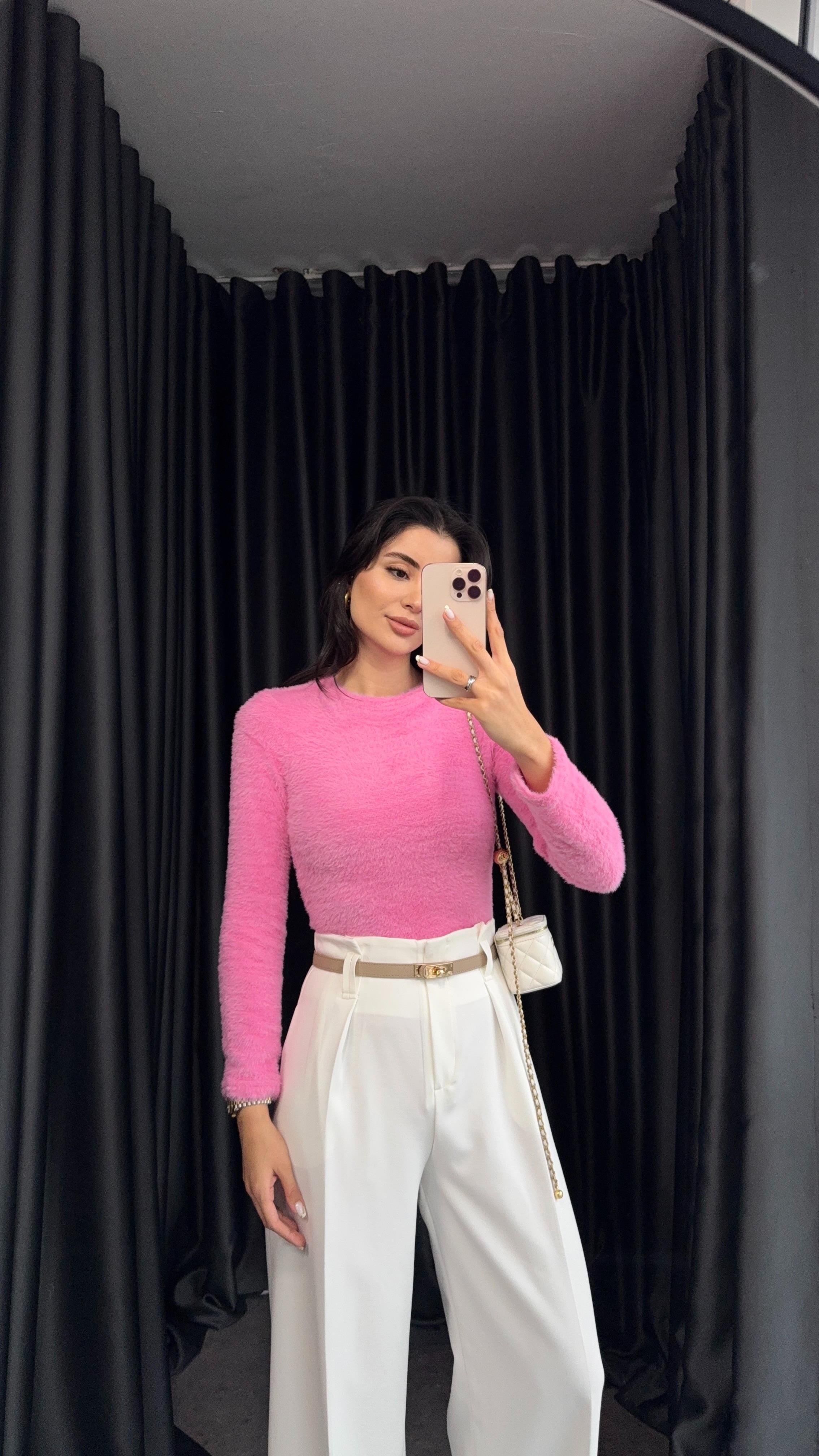 Sakallı Basic Pembe Triko