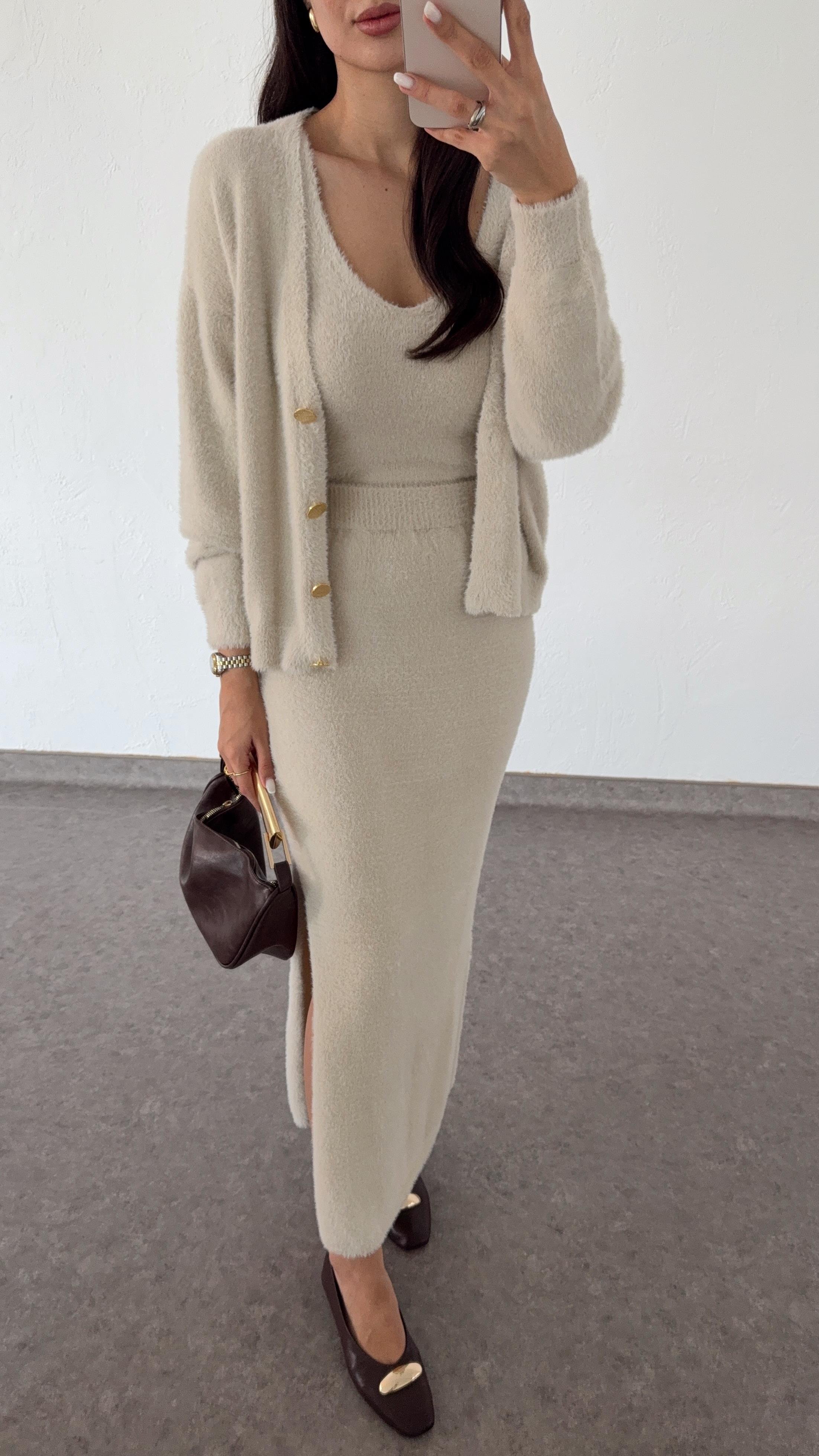 Sakallı Krem 3'lü Takım