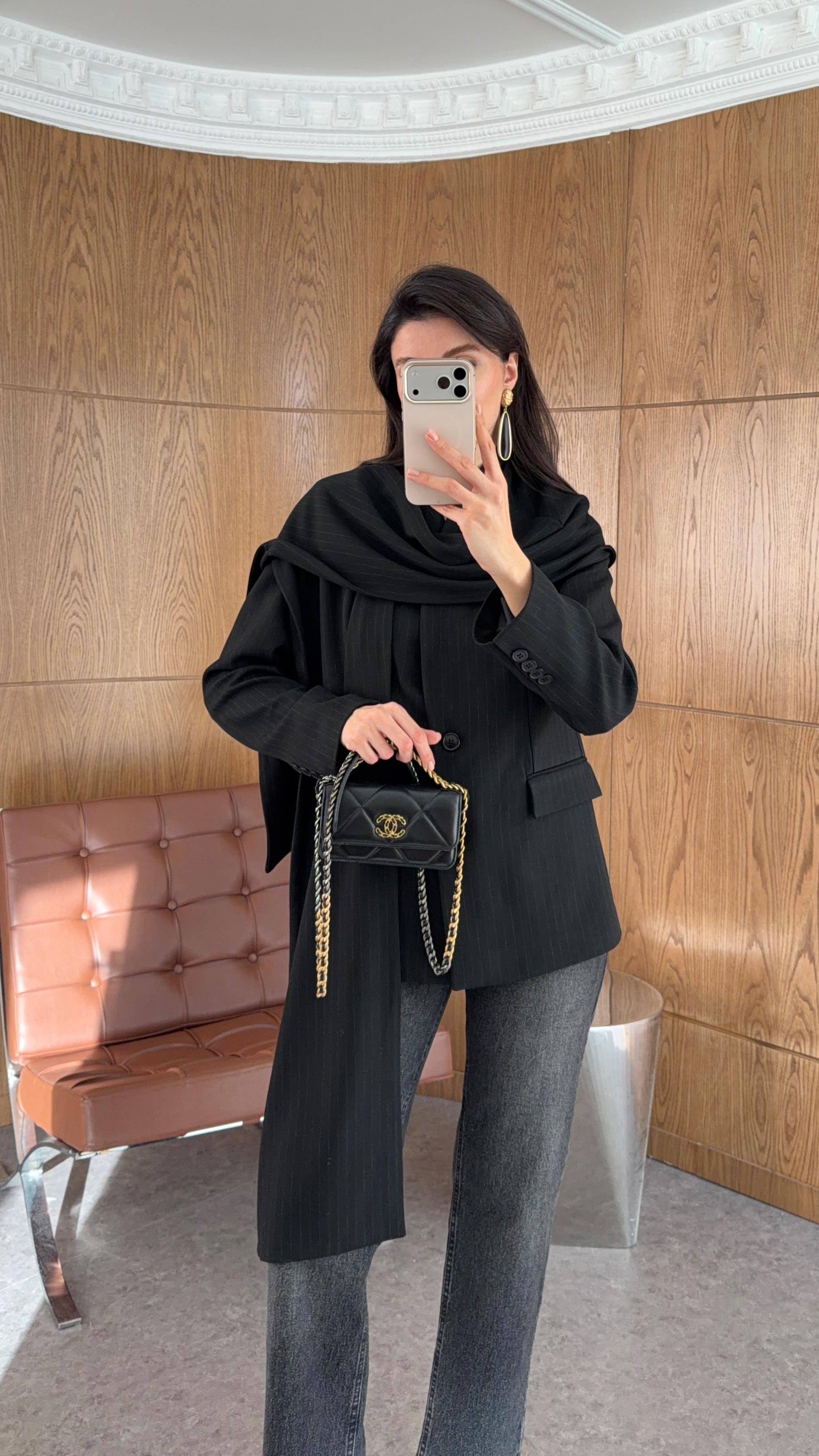 Şallı Premium Siyah Ceket