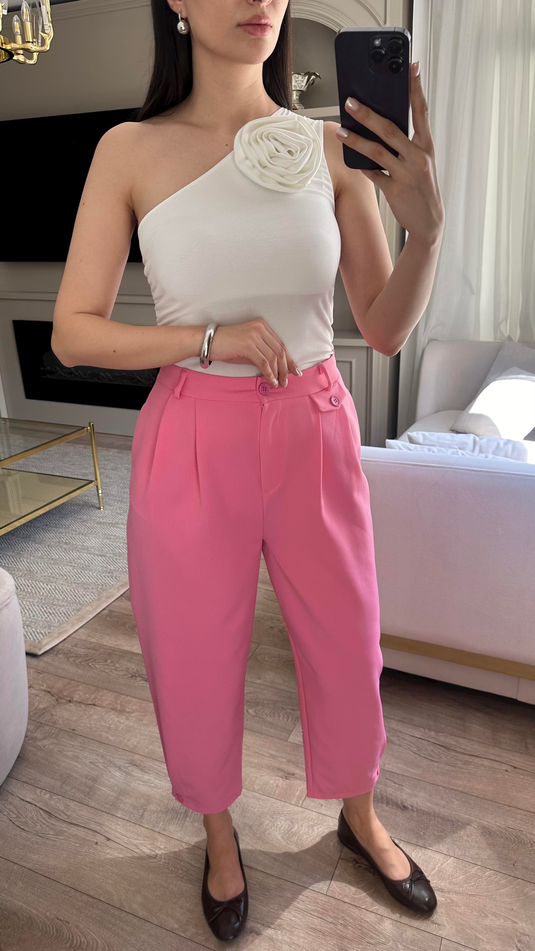 Şalvar Kesim Pembe Pantolon