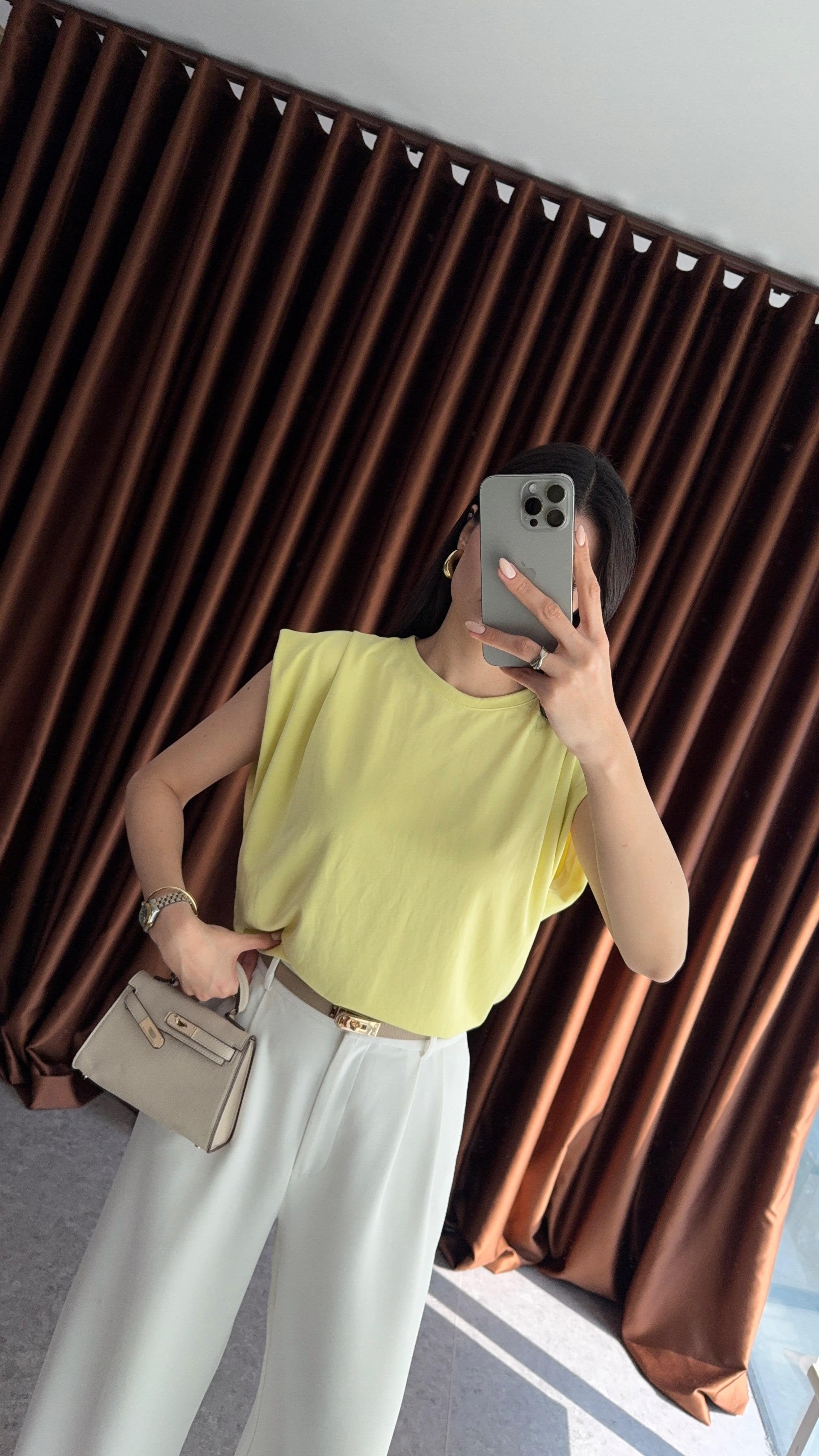 Sarı Pike Modal Tshirt