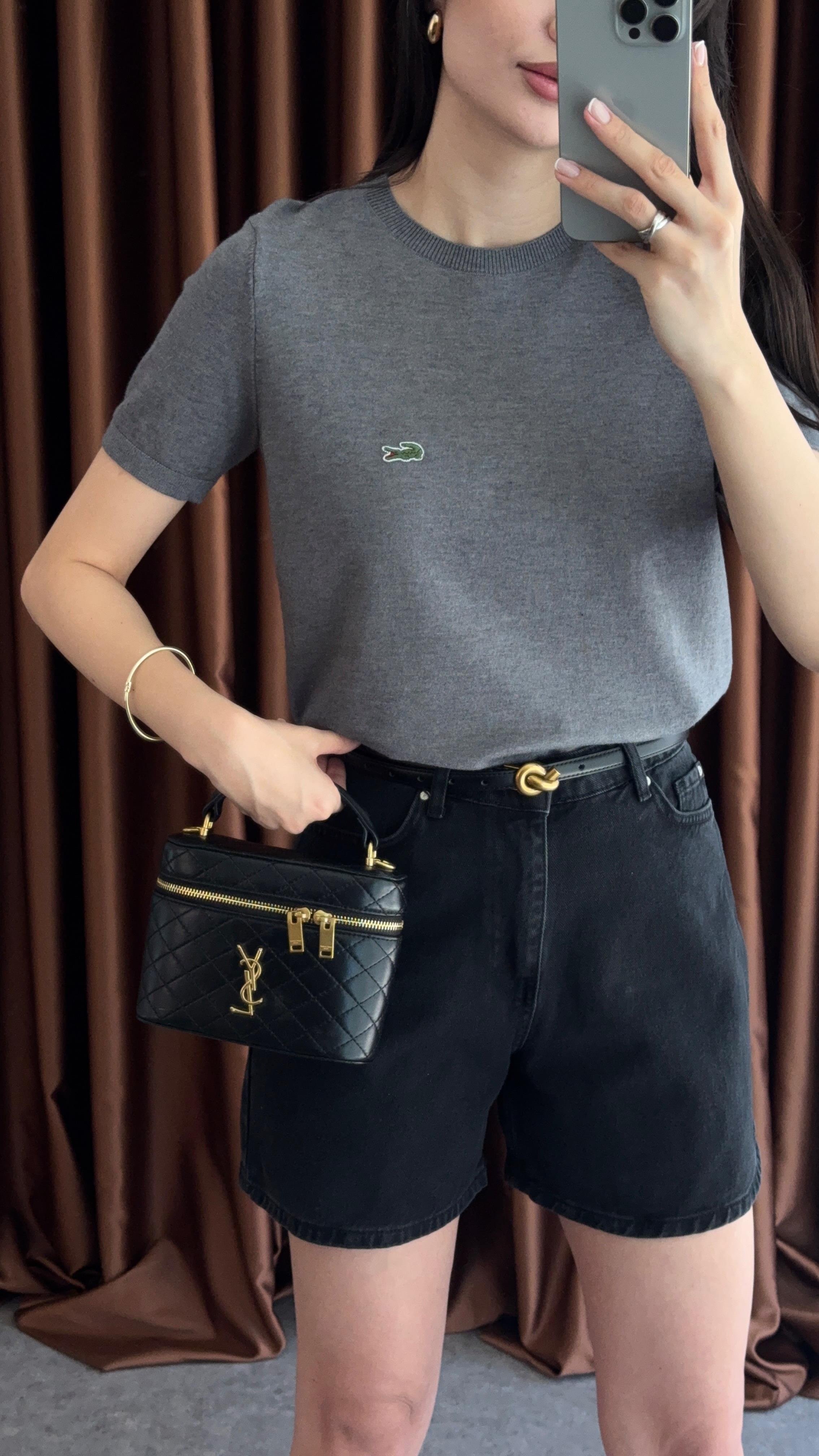 Şehir Boy Antrasit Denim Şort