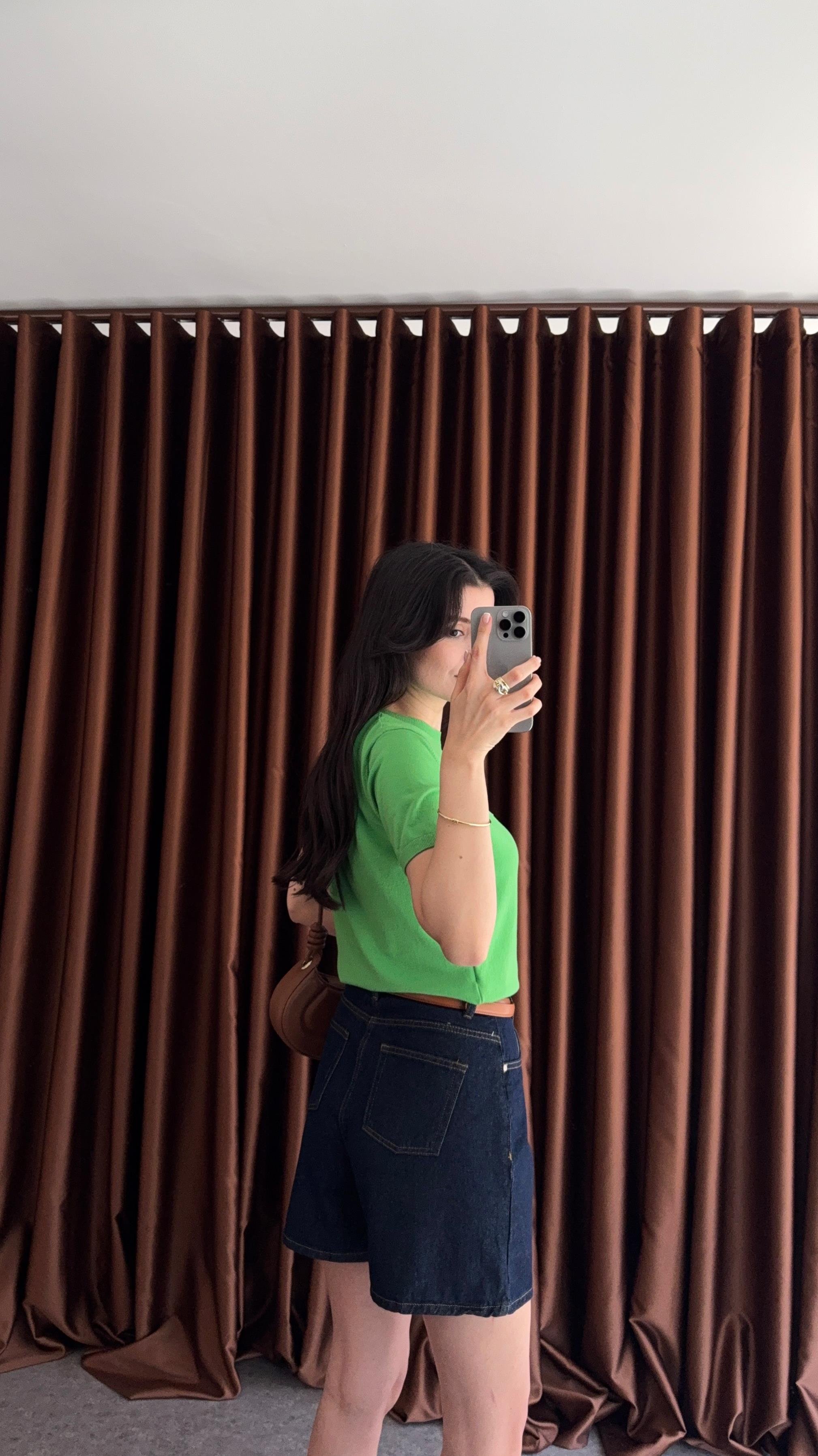 Şehir Boy Lacivert Denim Şort