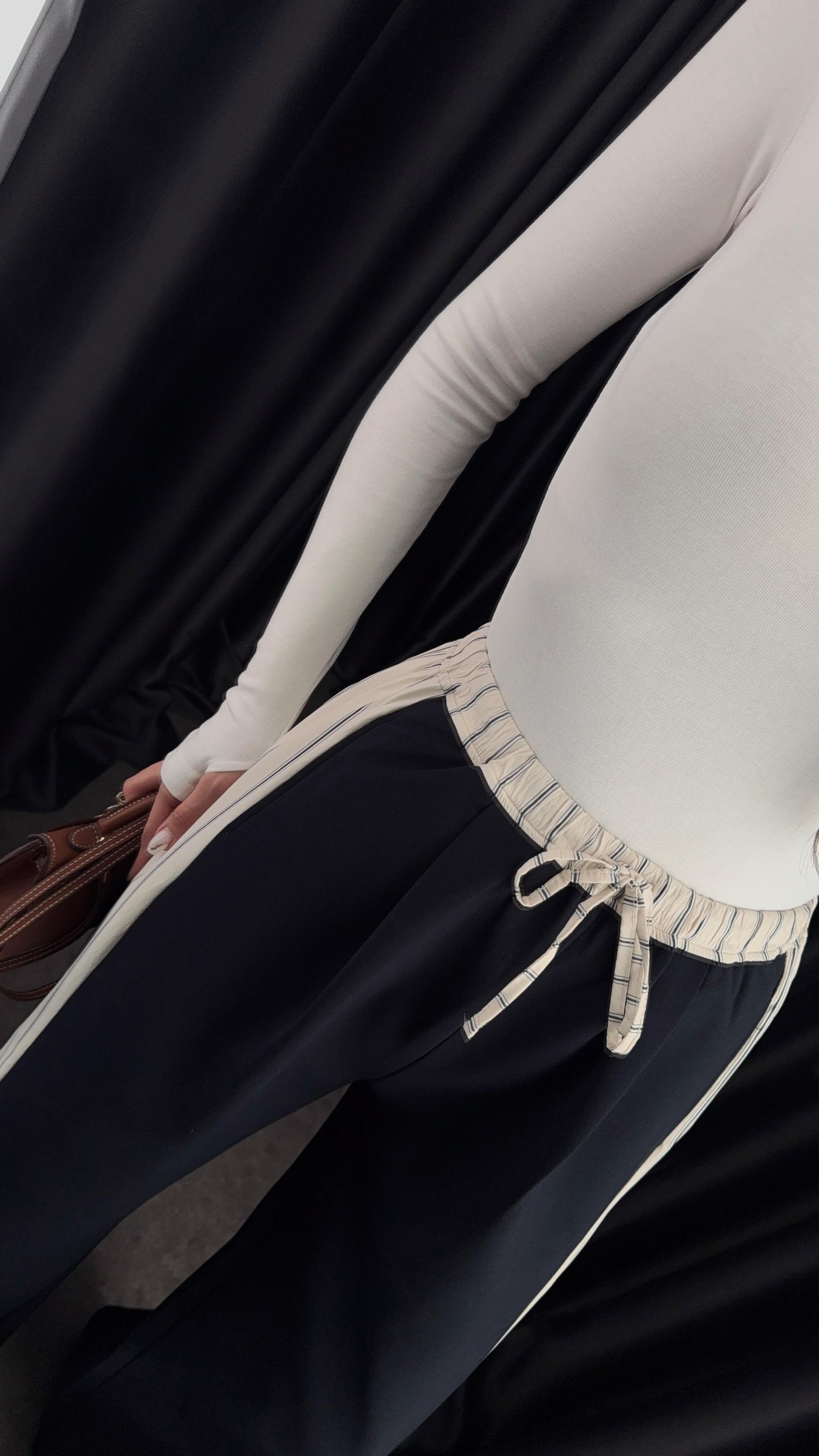 Şeritli Premium Lacivert Pantolon