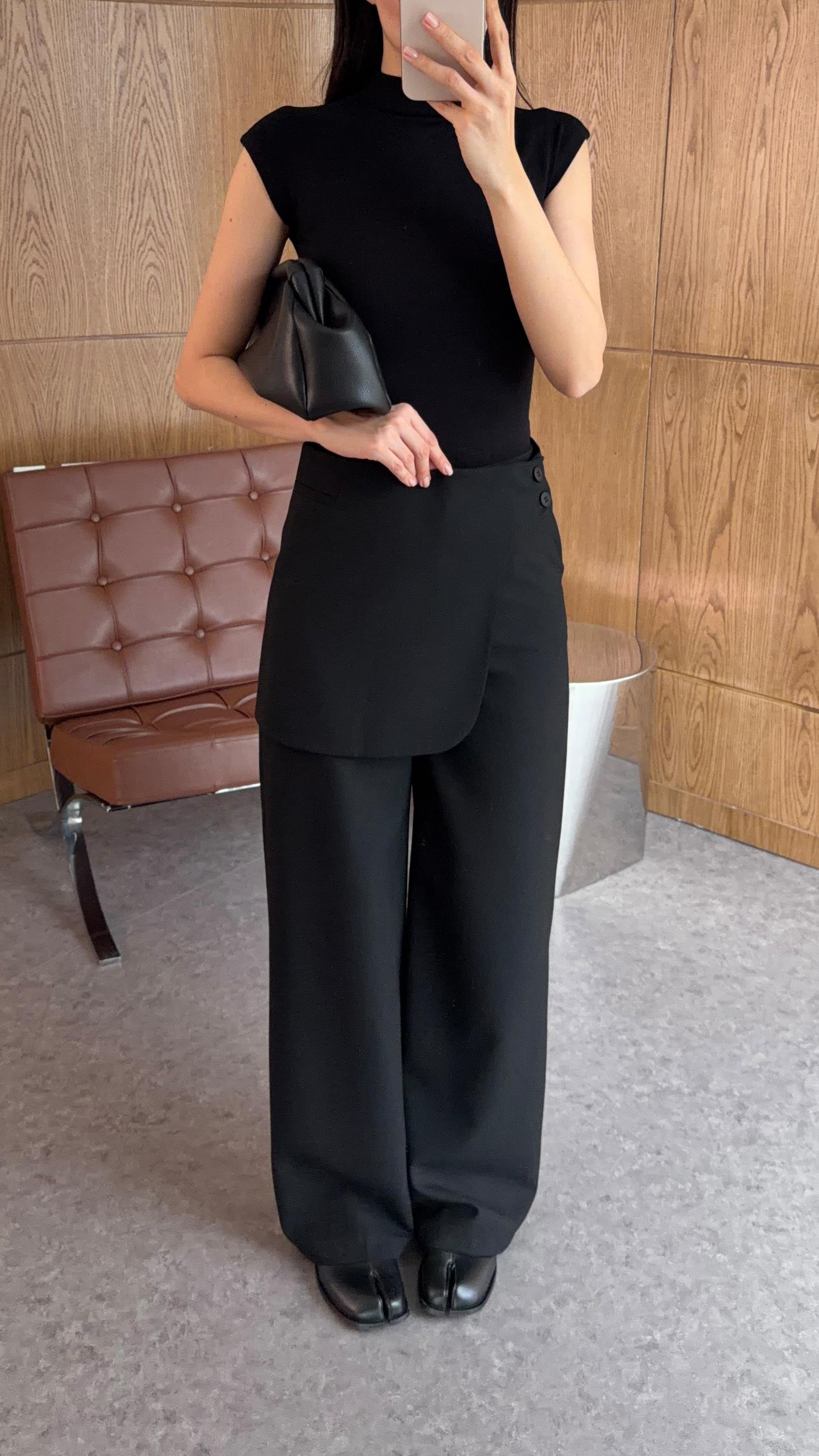 Seyyar Parçalı Siyah Pantolon