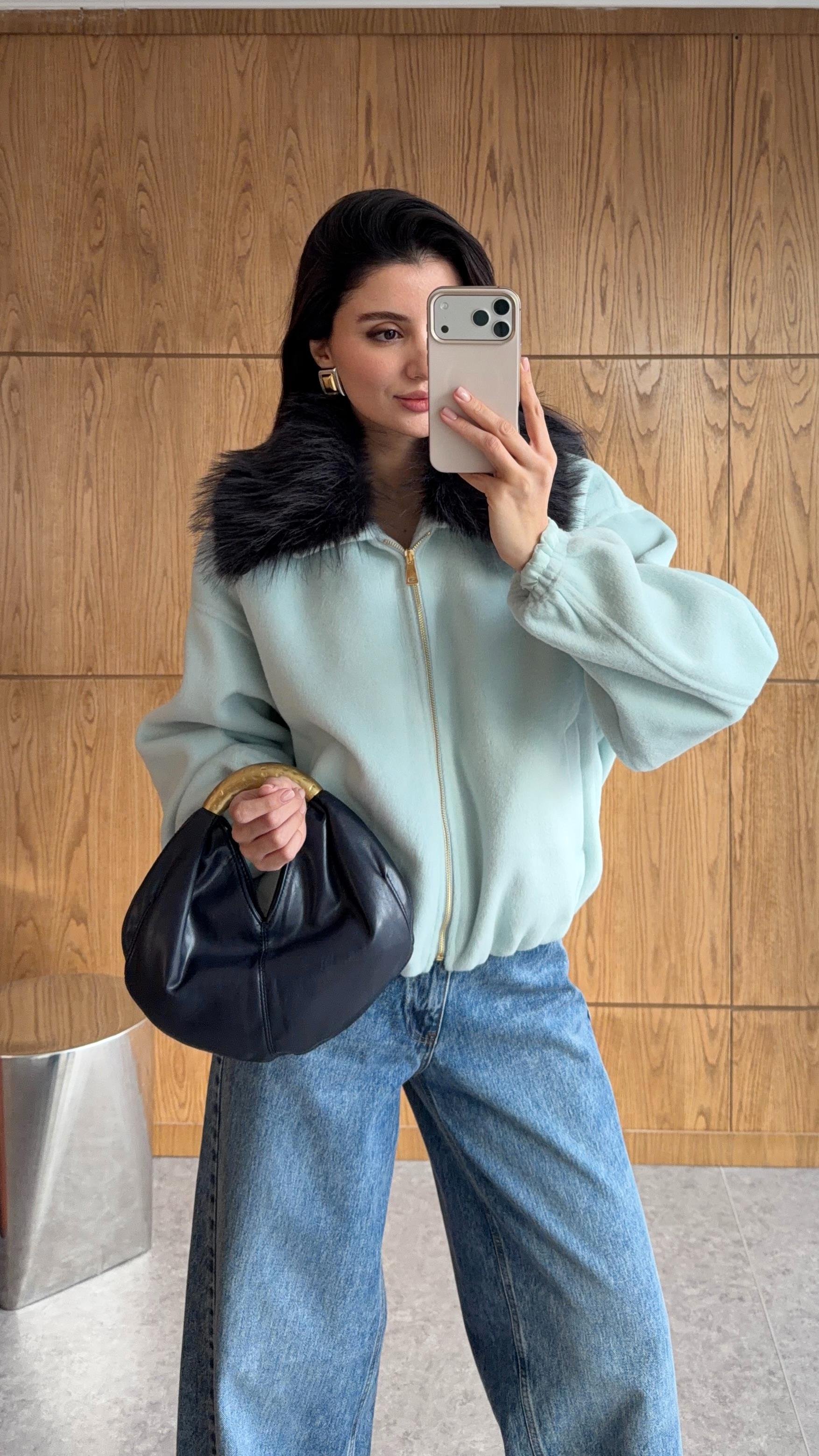 Seyyar Yakalı Mint Ceket