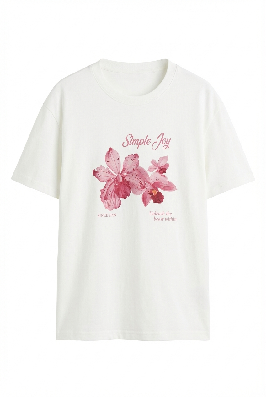 Simple Joy Beyaz Tshirt