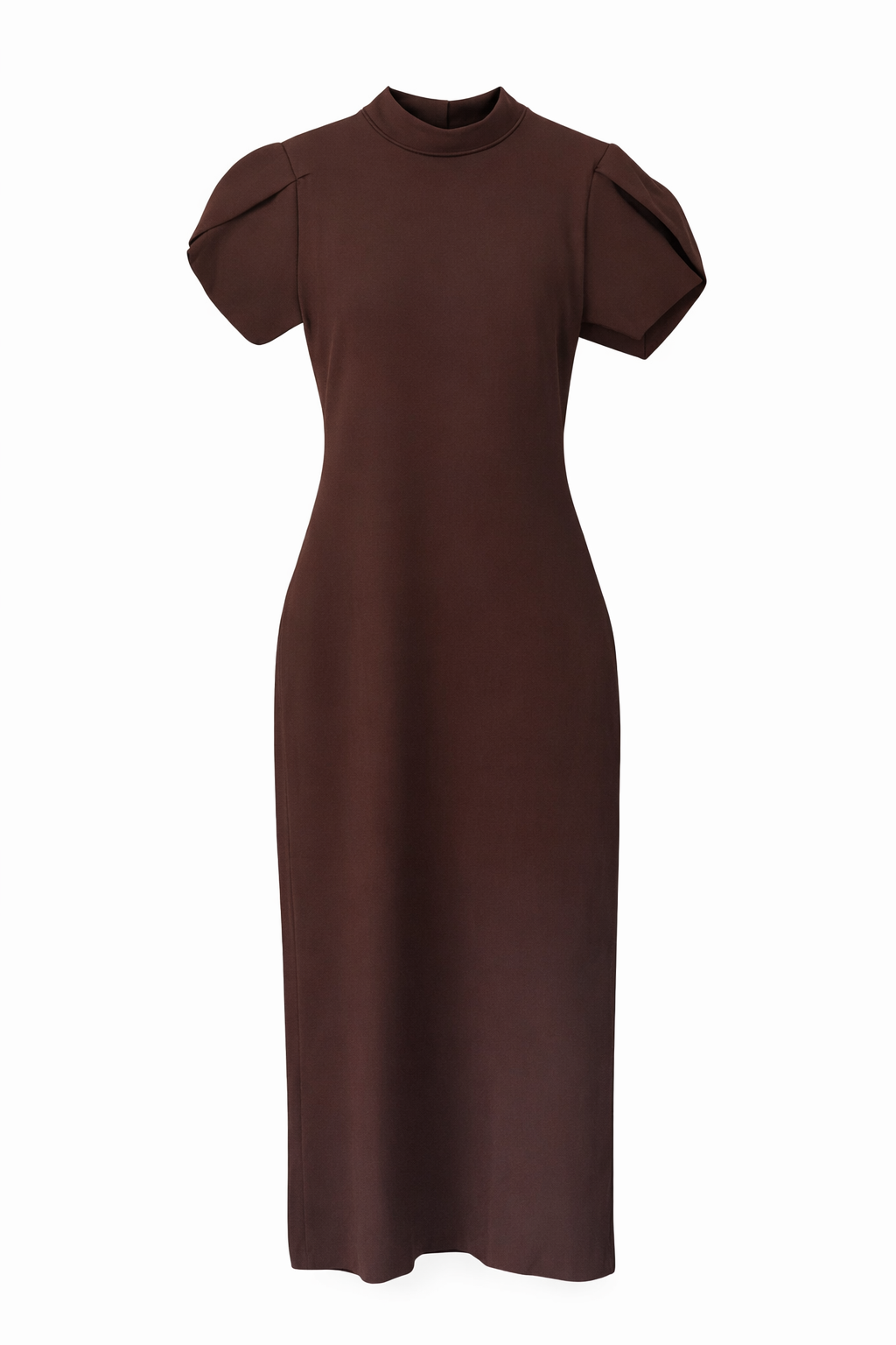 Sırt Dekolteli Kahverengi Elbise