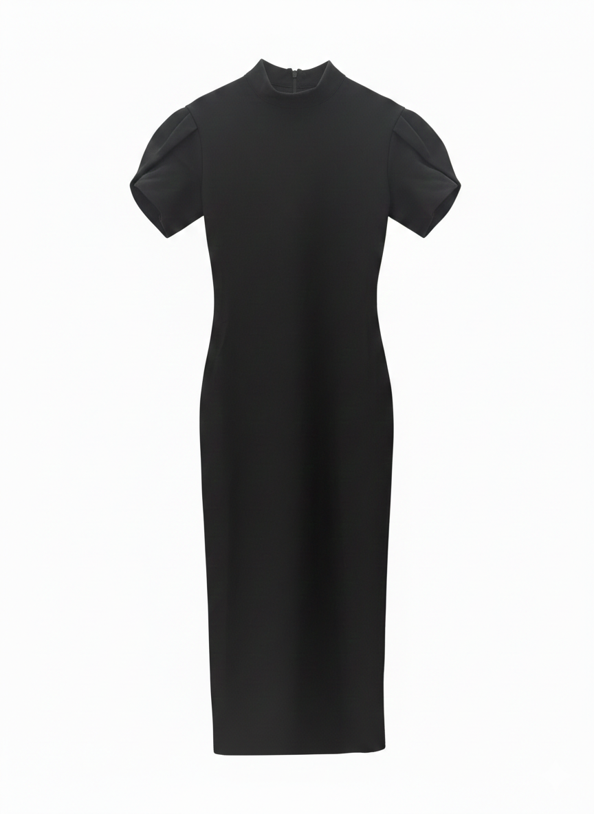 Sırt Dekolteli Siyah Elbise