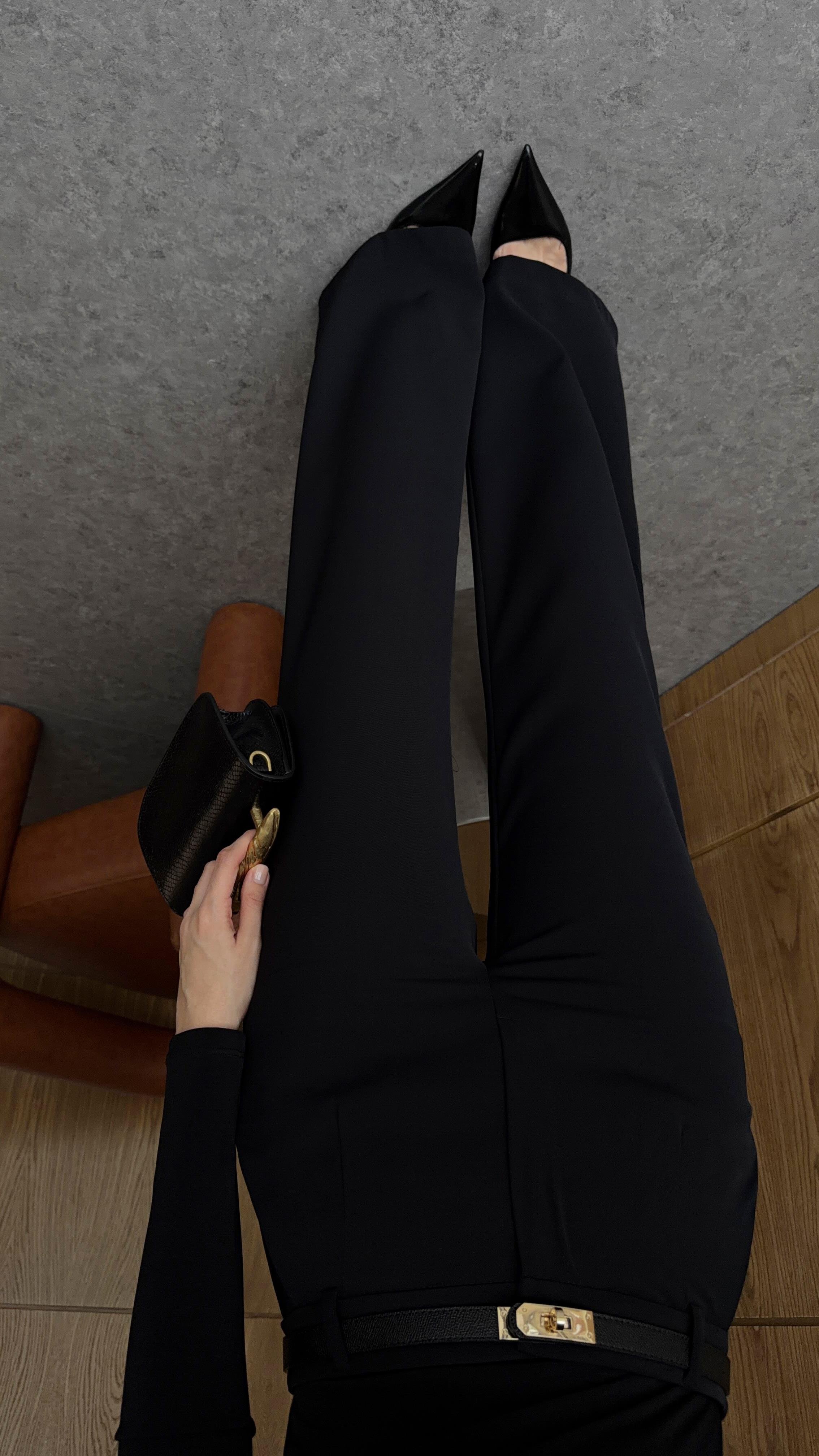 Siyah Akışkan Palazzo Pantolon