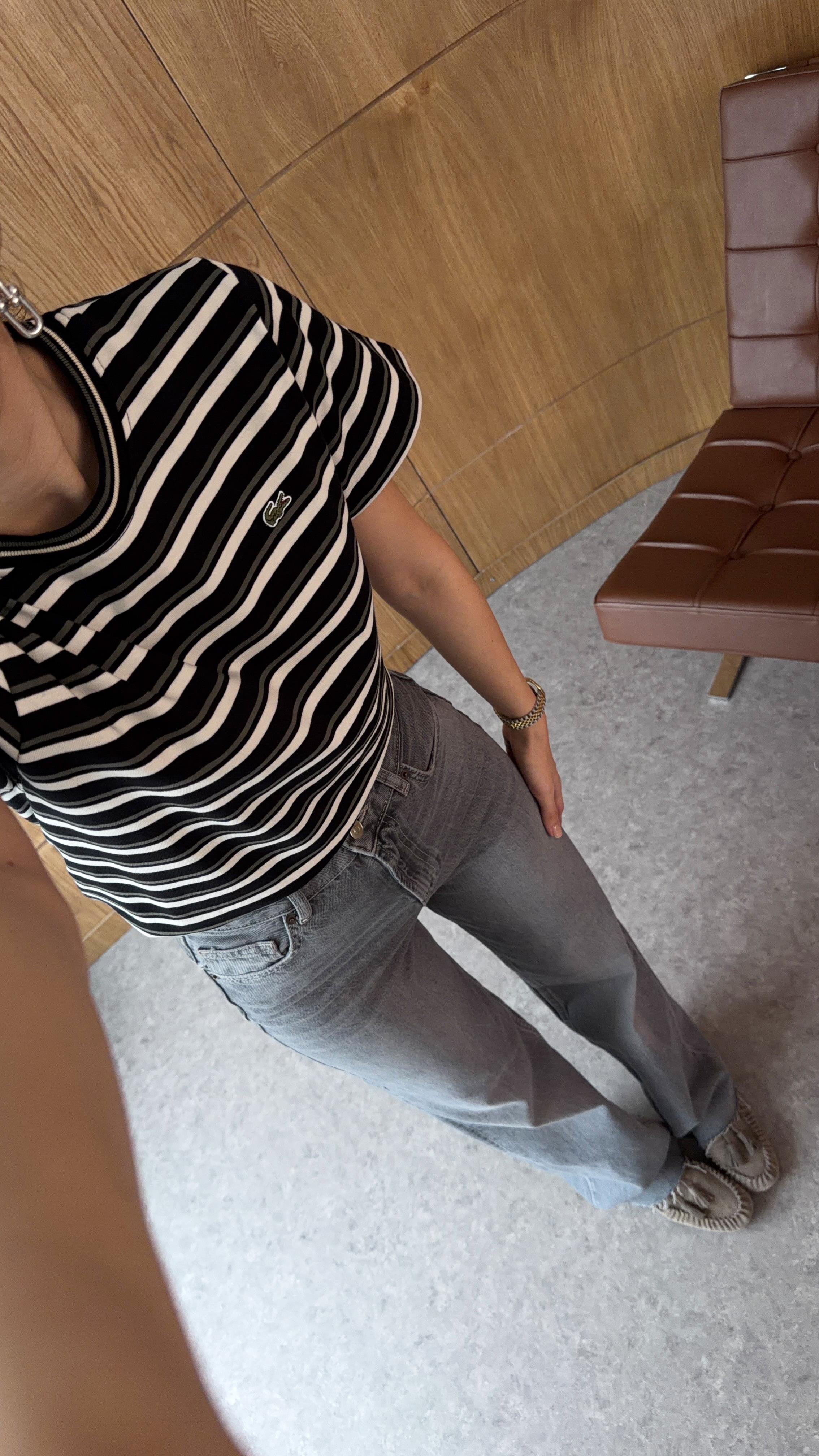 Siyah Çizgili Coste Tshirt