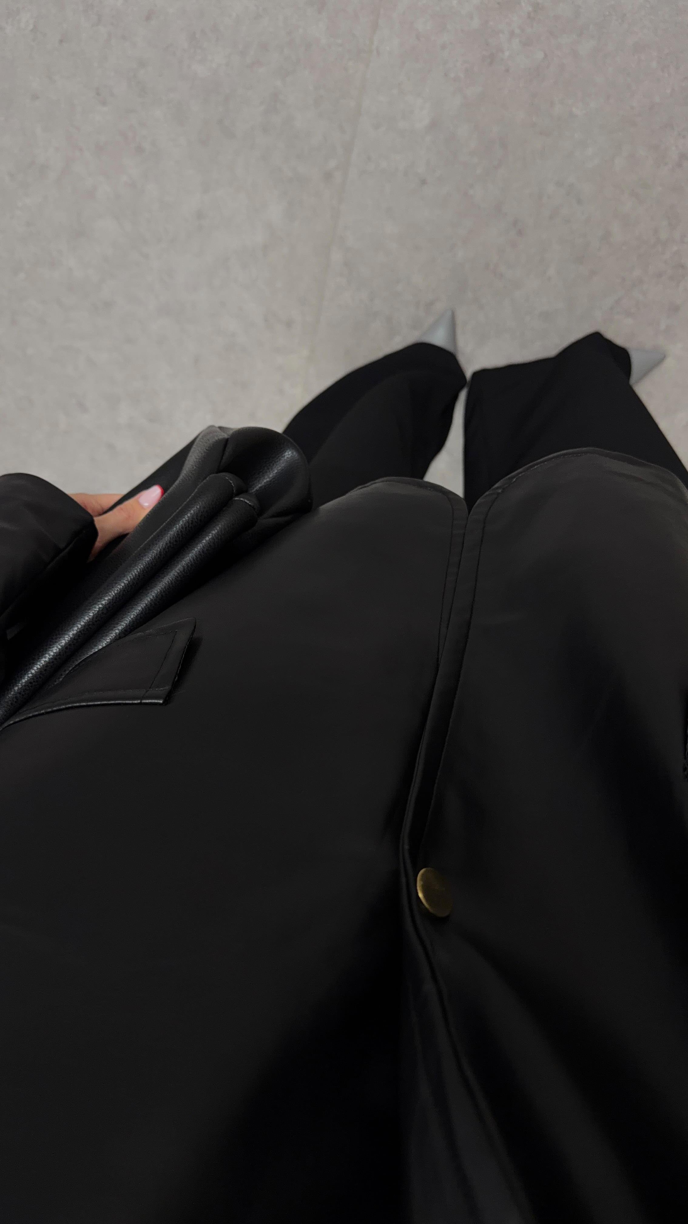 Siyah Deri Blazer Ceket
