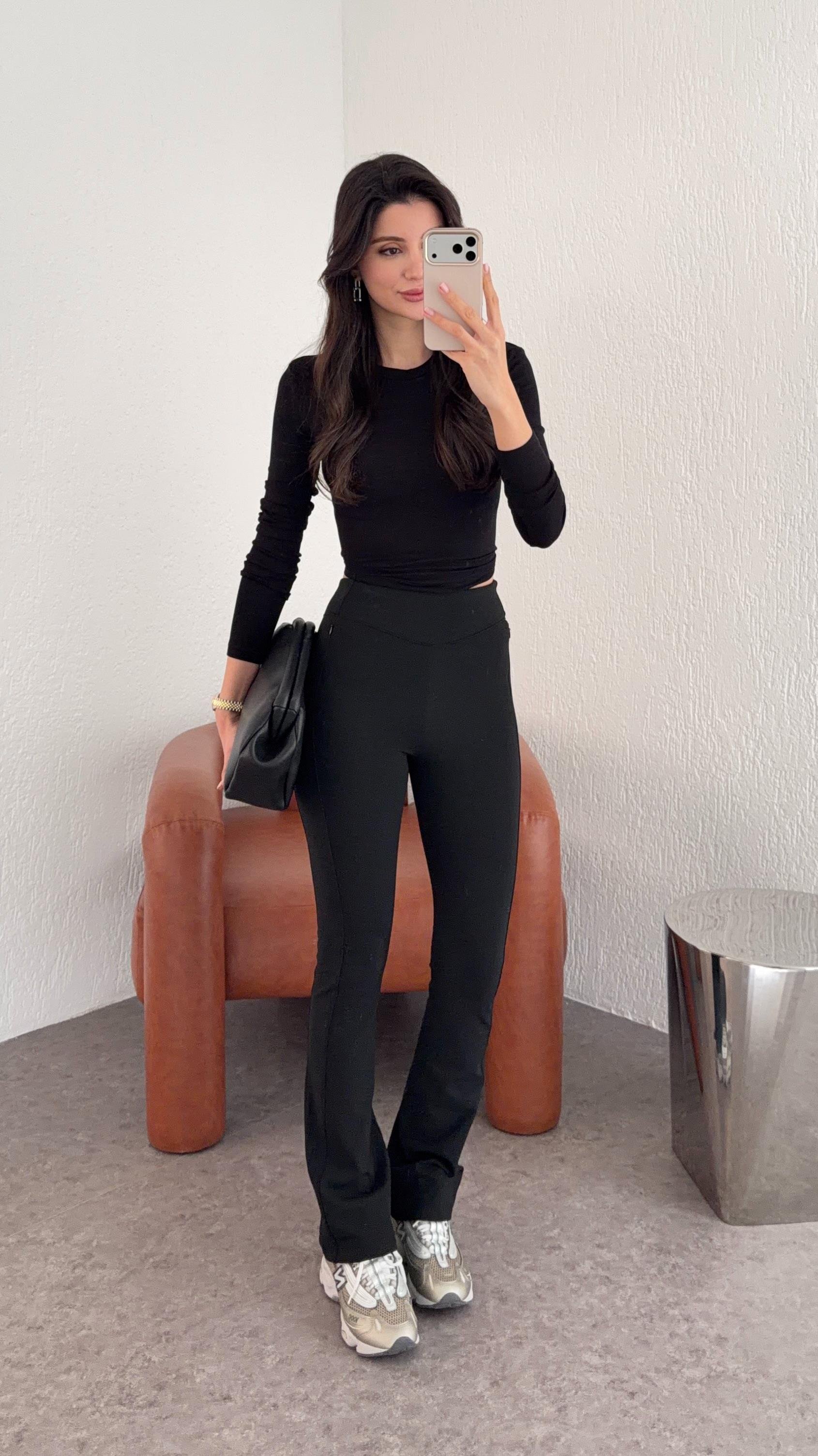 Siyah Flare Termal Tayt