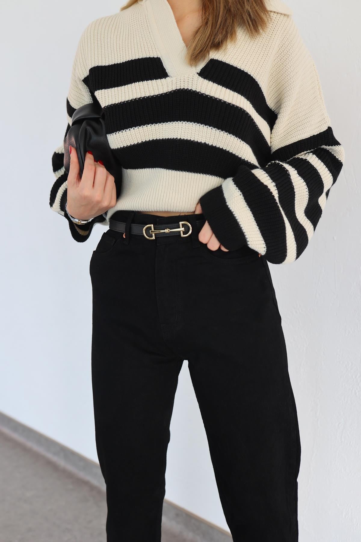 Siyah Mom Jean
