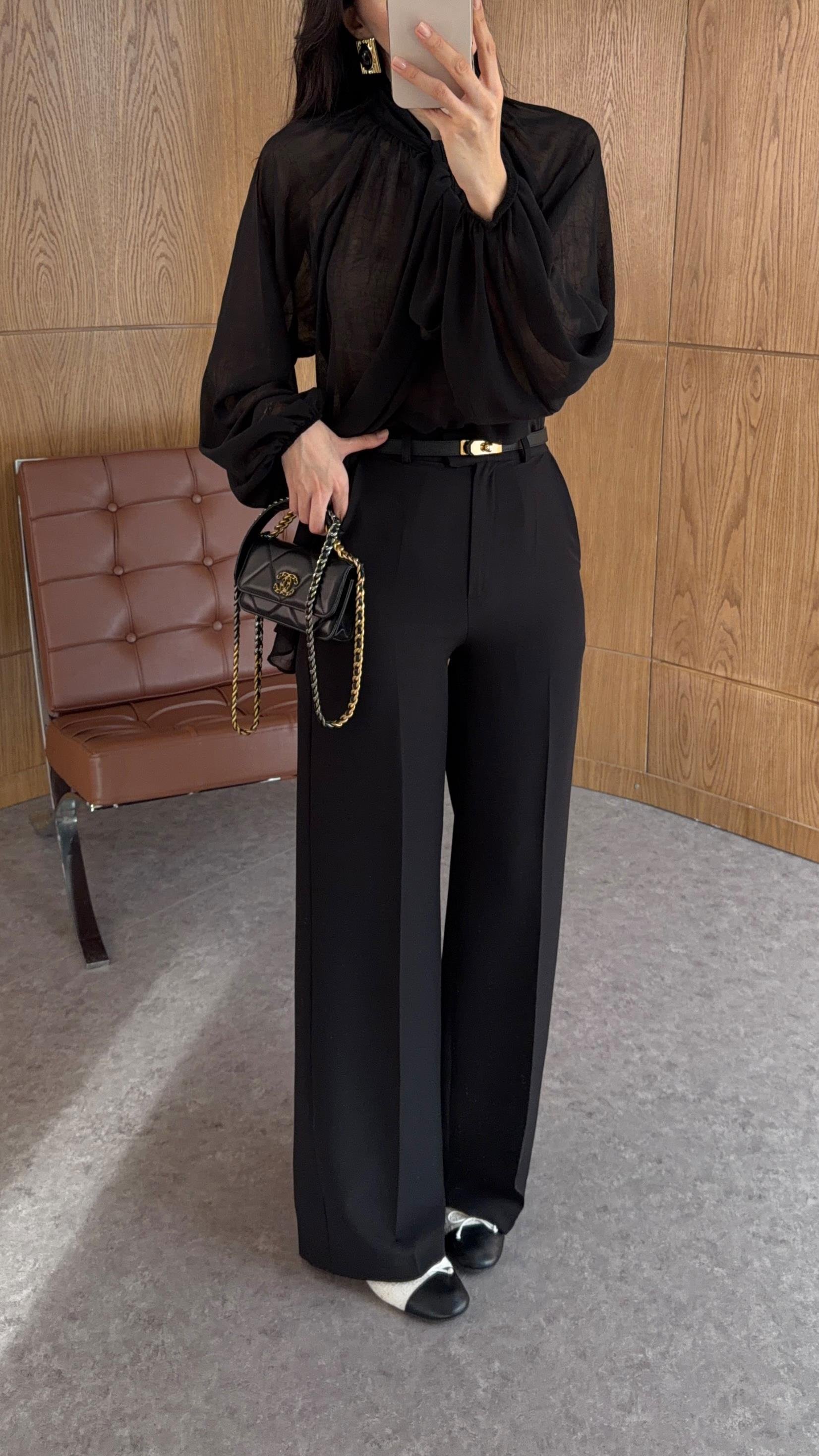 Siyah Palazzo Pantolon