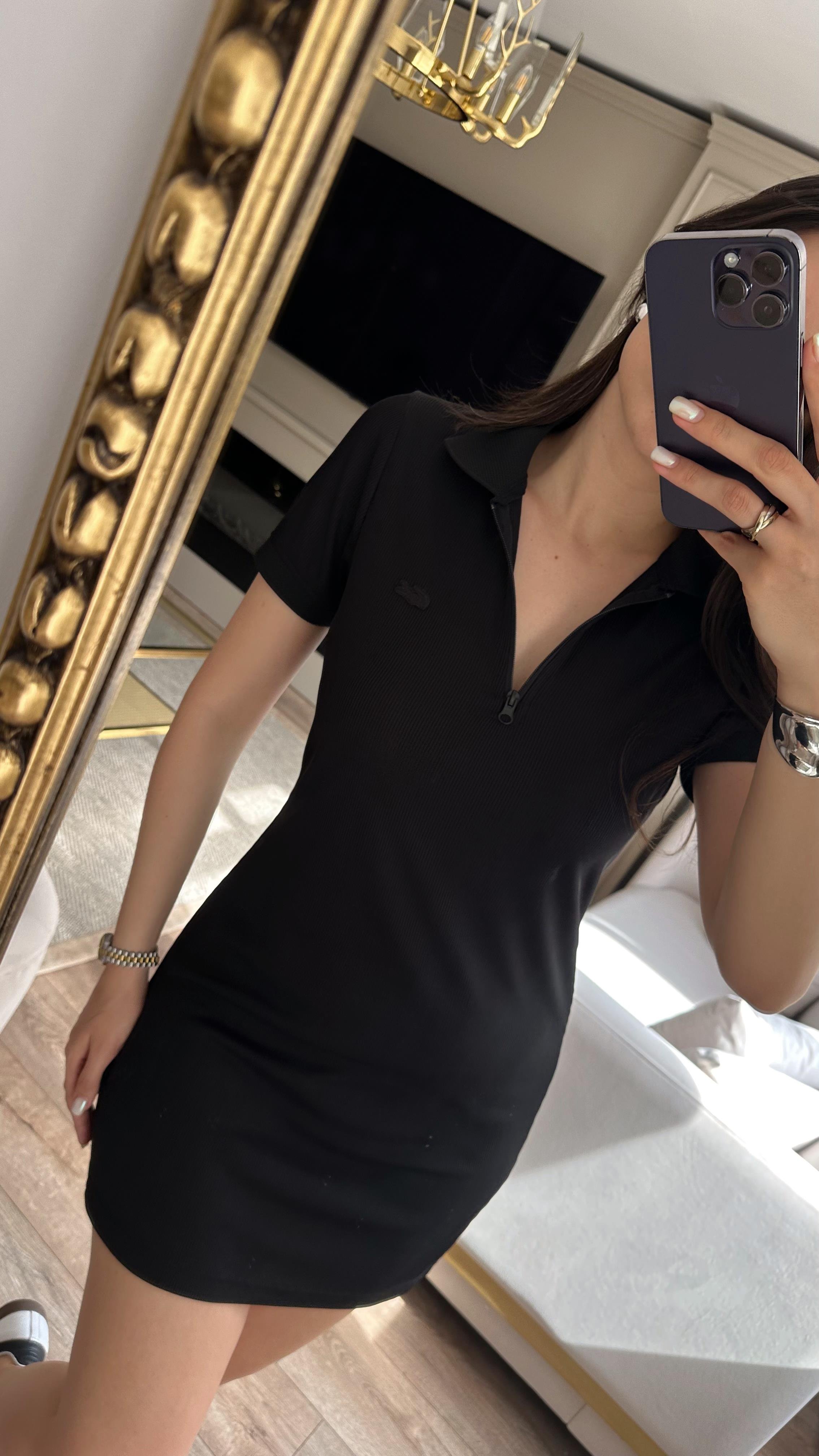 Siyah Polo Yaka Elbise