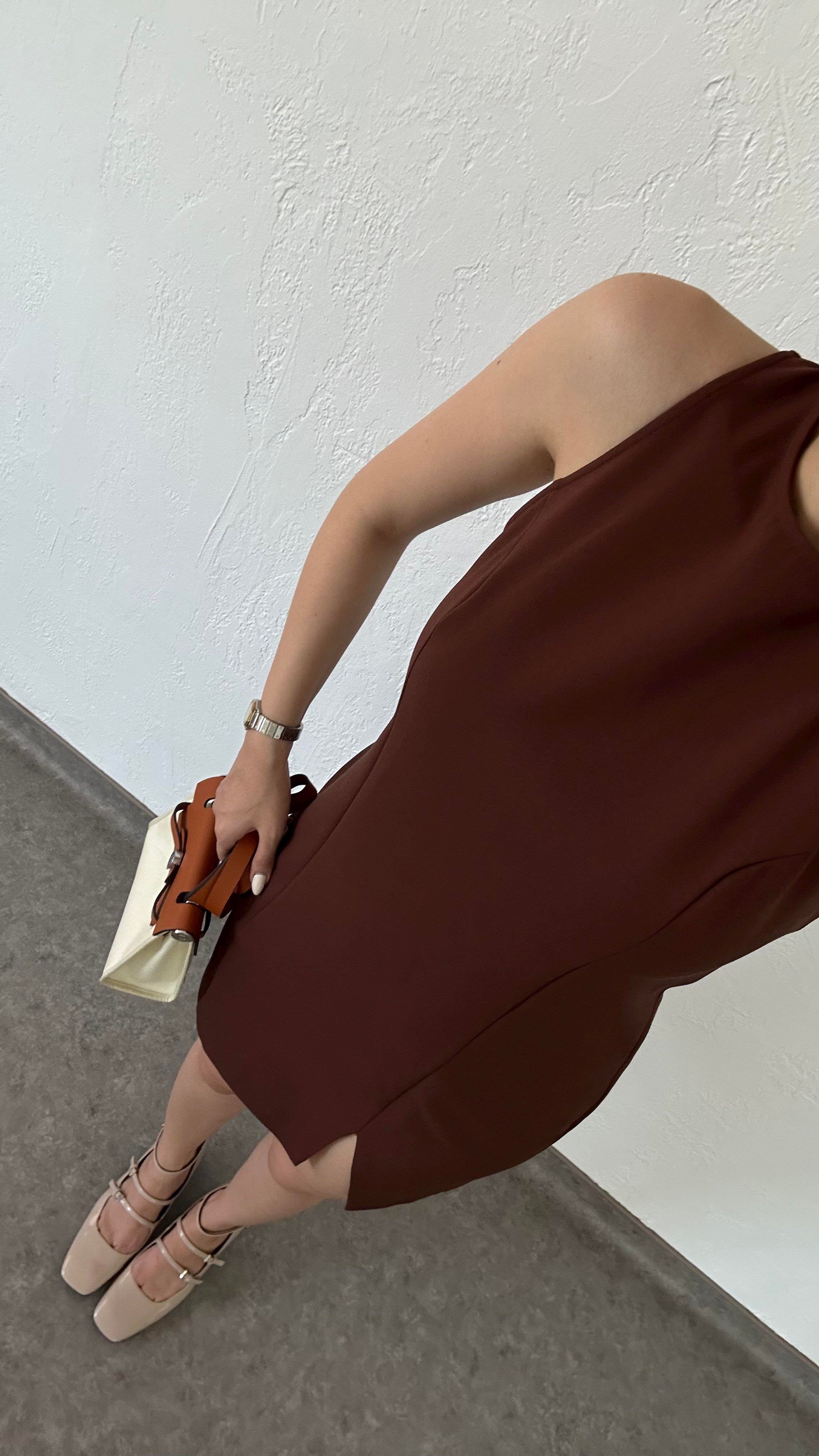 Slimfit Acı Kahve Elbise