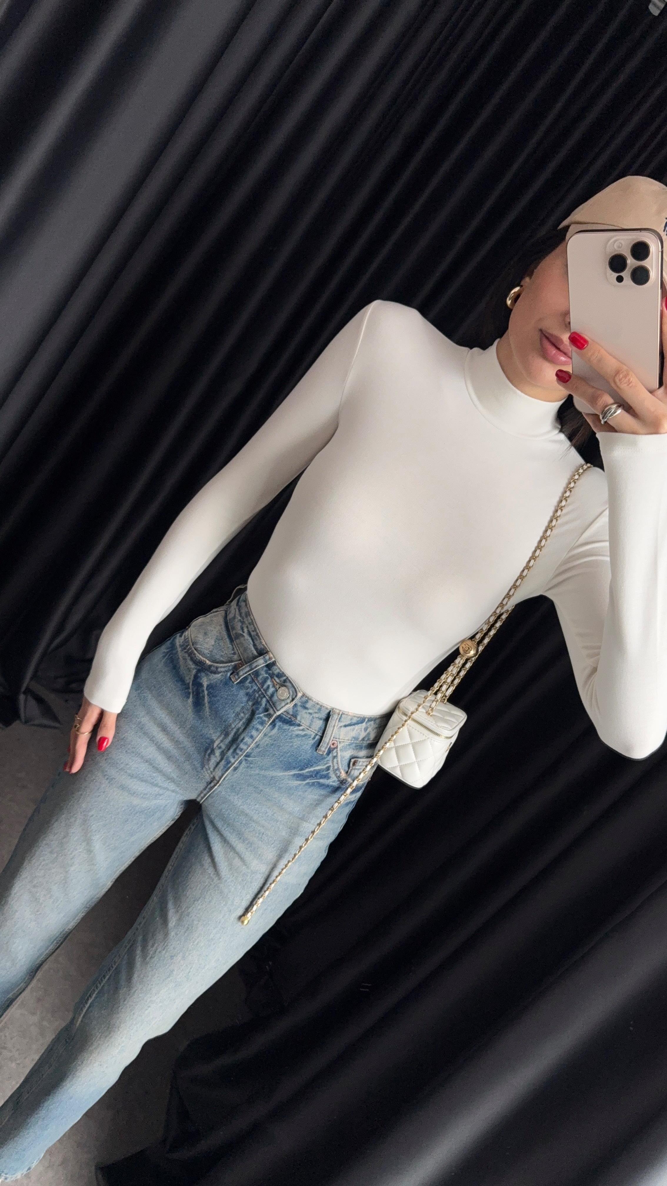 Soft Touch Balıkçı Beyaz Basic Bluz