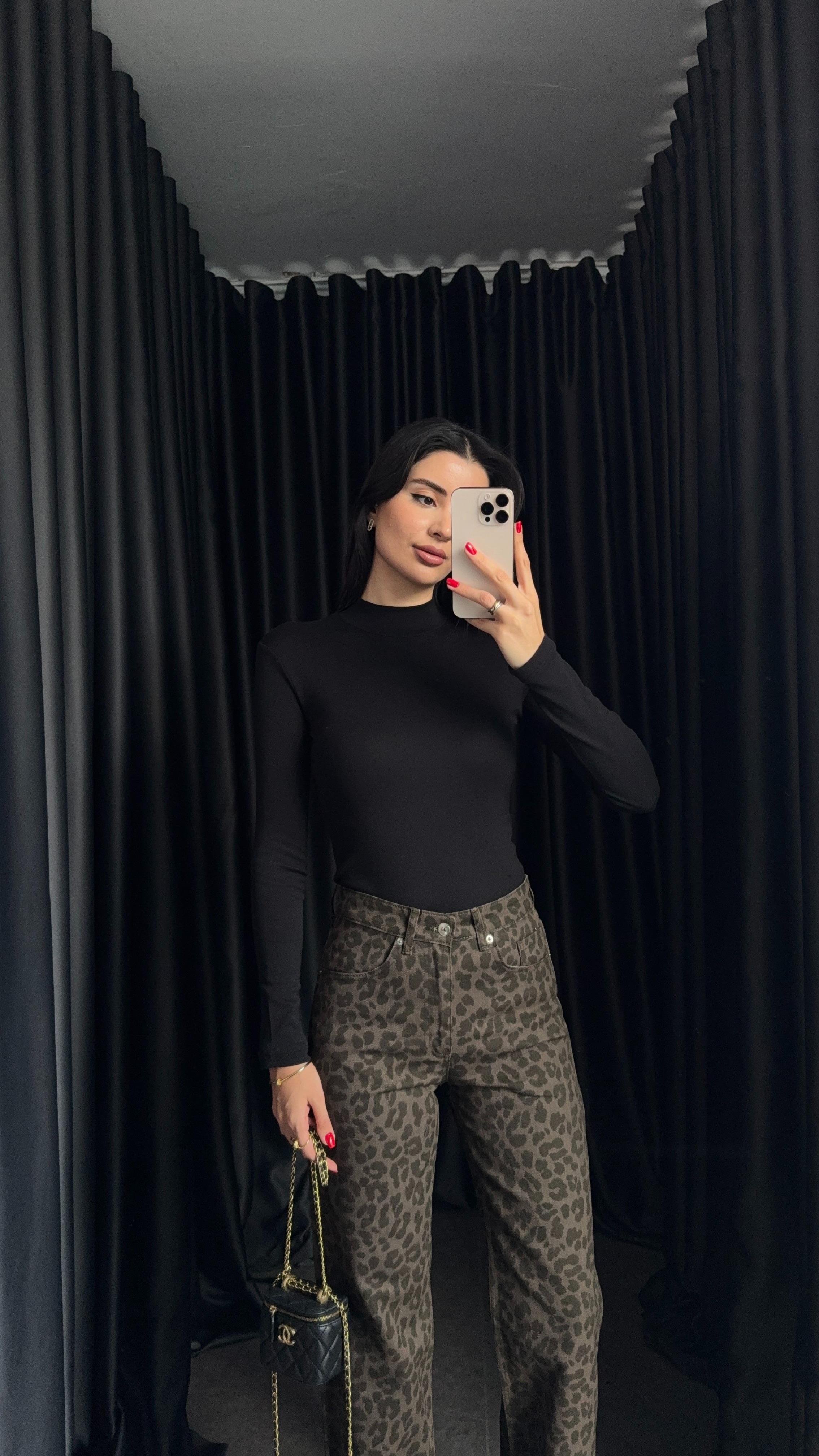 Soft Touch Balıkçı Siyah Basic Bluz