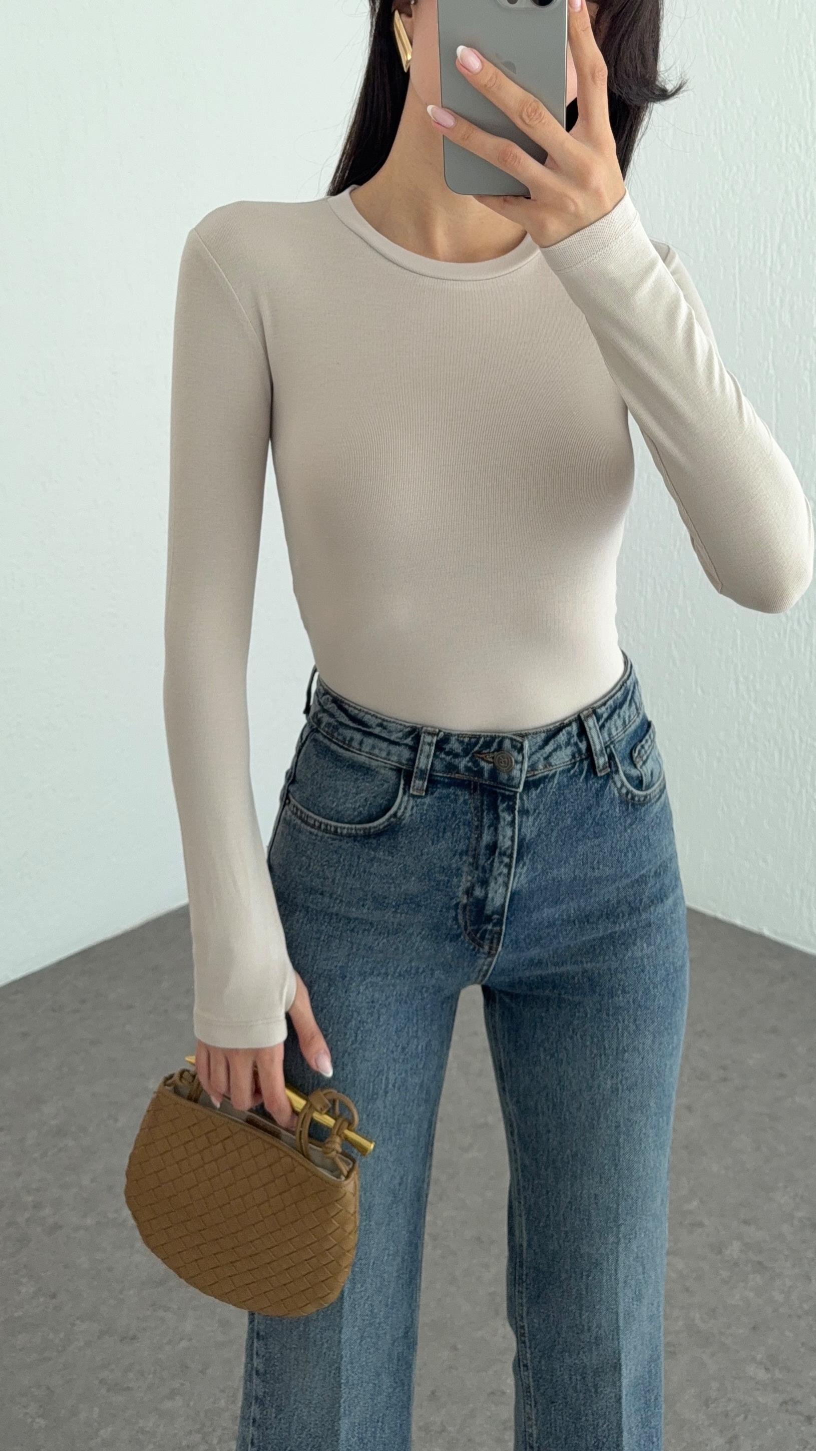 Soft Touch Basic Nude Bluz