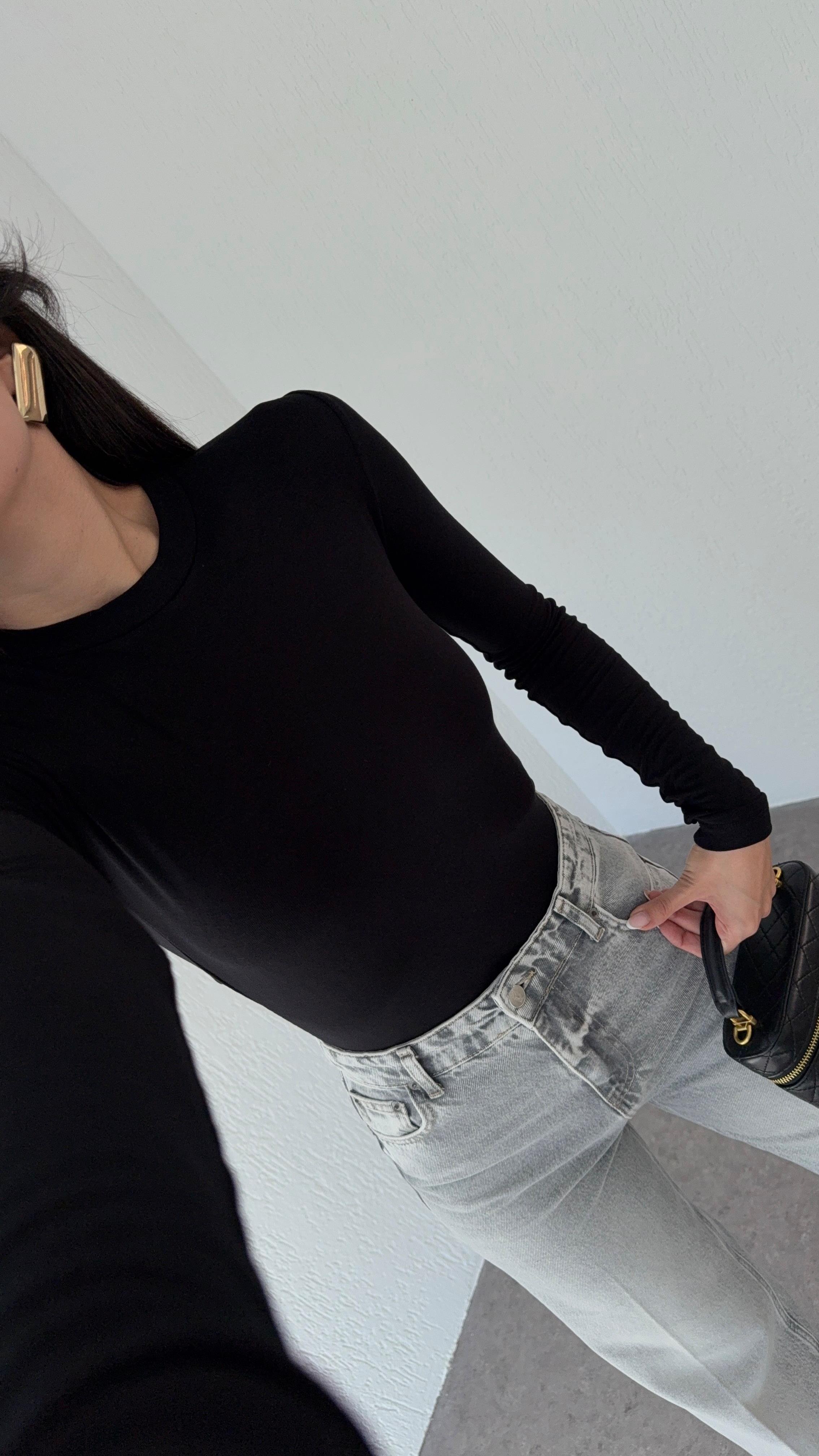 Soft Touch Basic Siyah Bluz