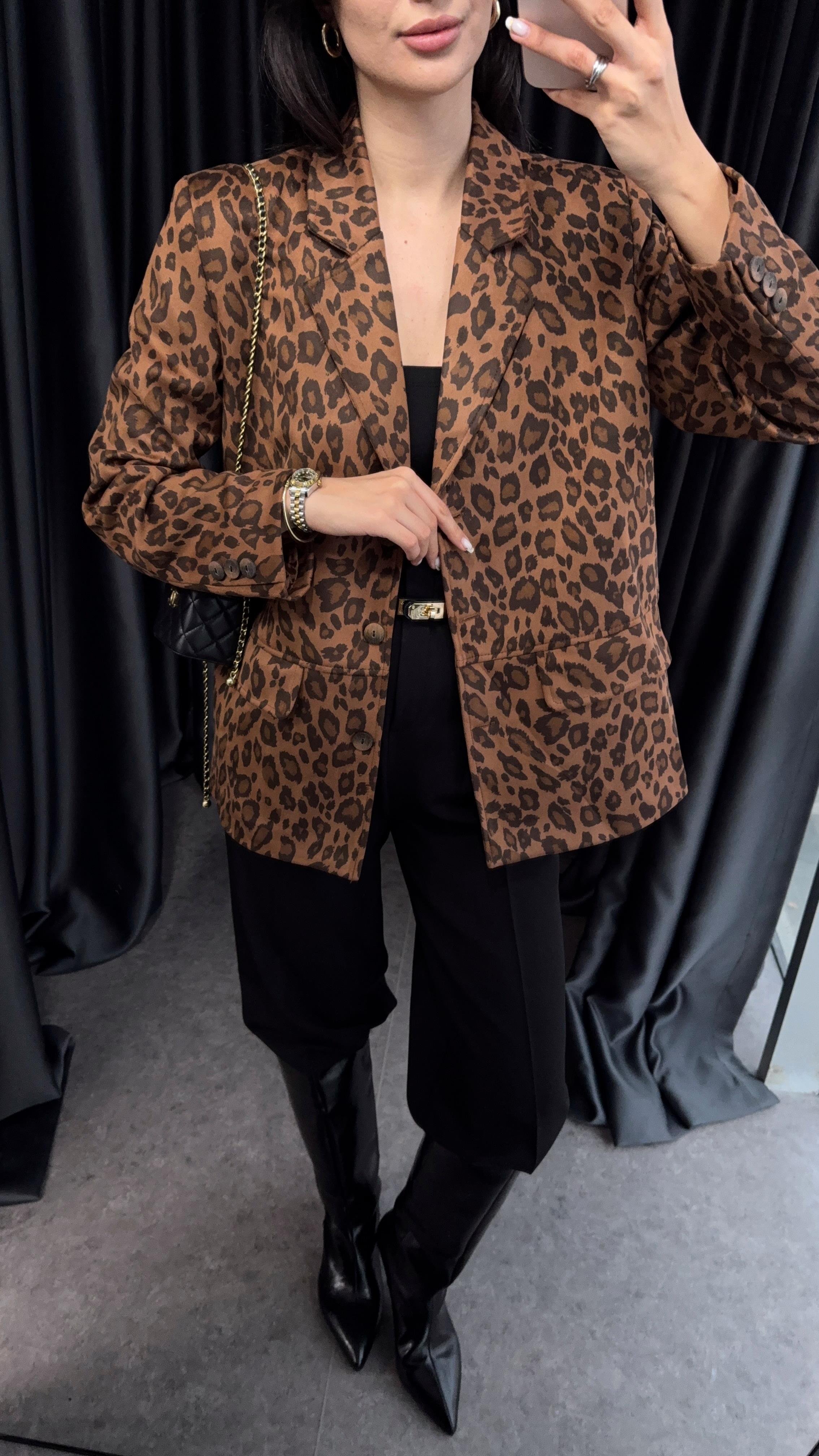 Süet Leopar Ceket