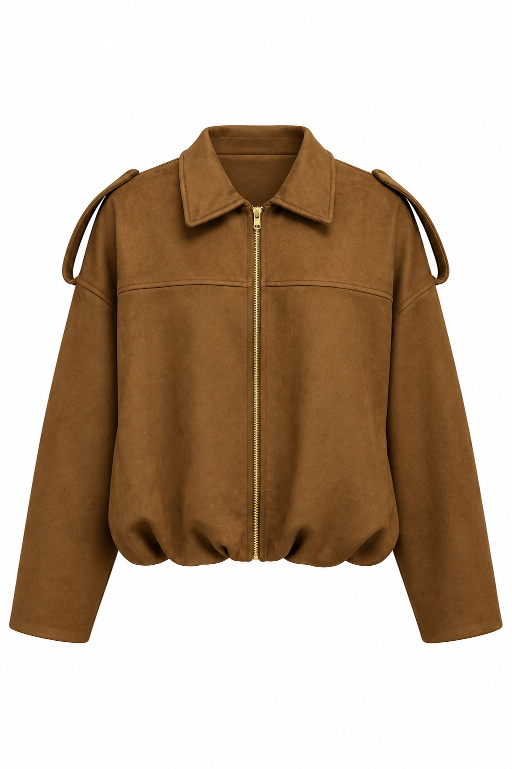 Taba Rengi Süet Bomber Ceket