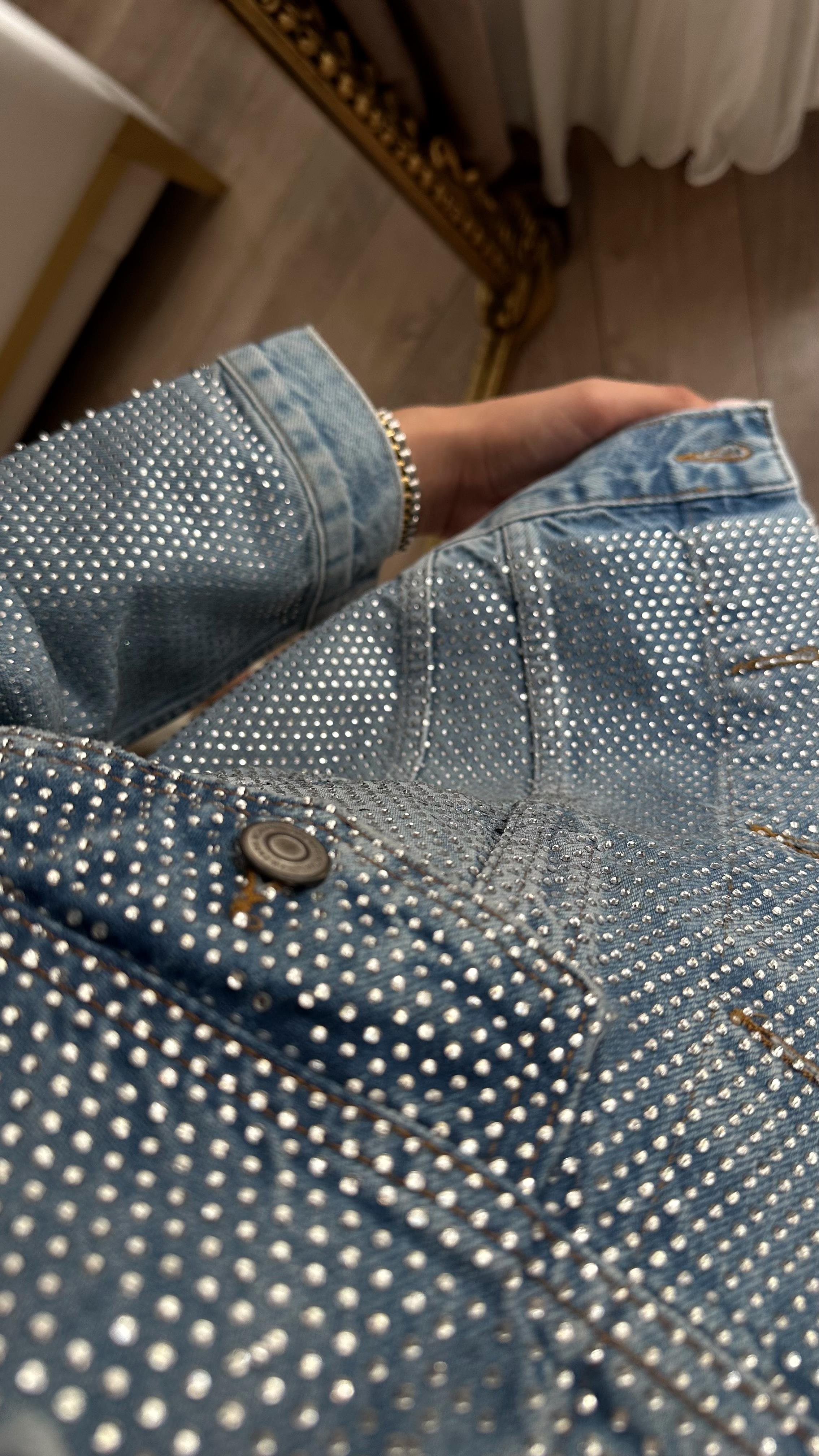 Taşlı Denim Ceket
