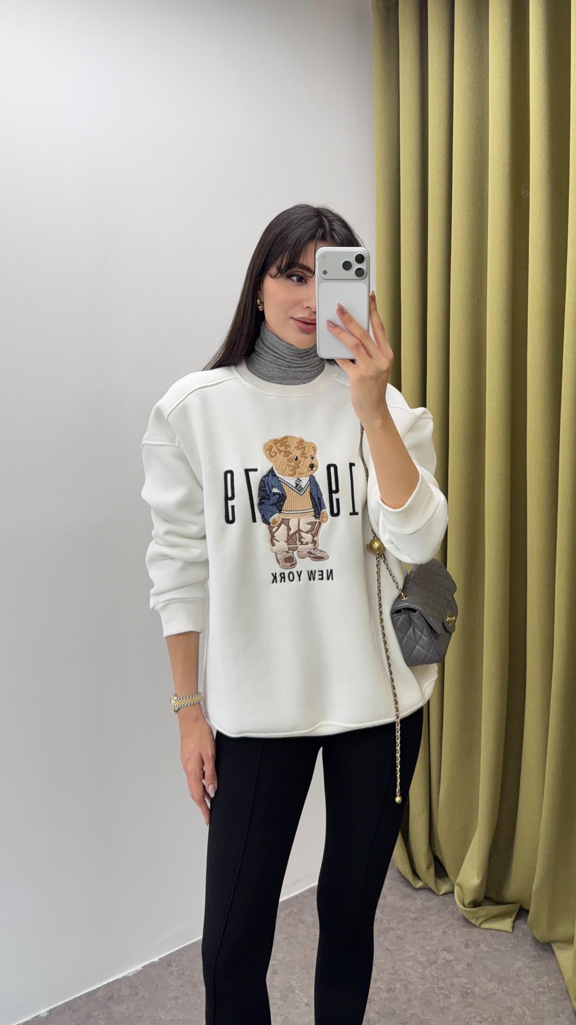 Teddy Beyaz Sweat