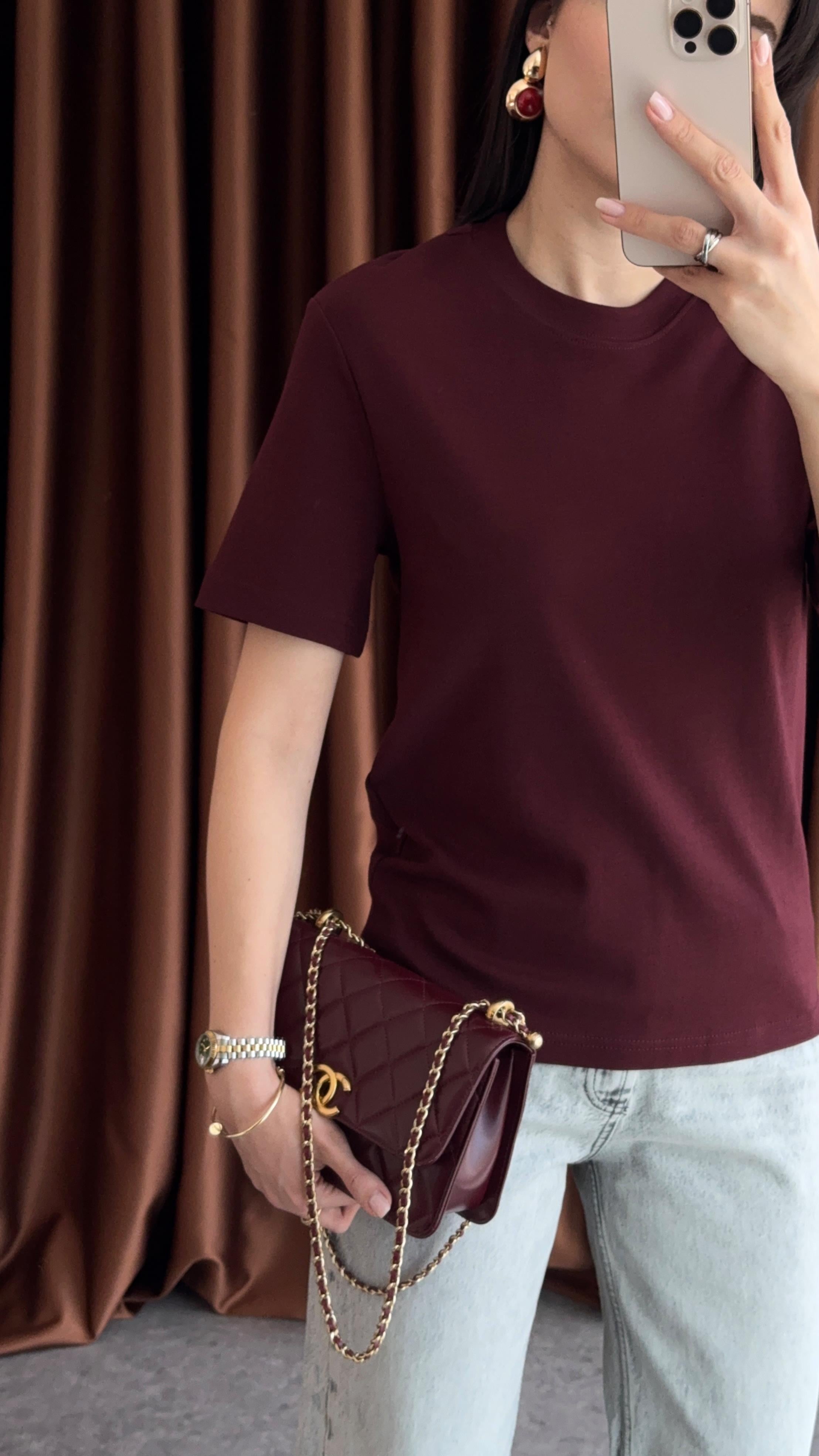 Tok Doku Bordo Basic Tshirt