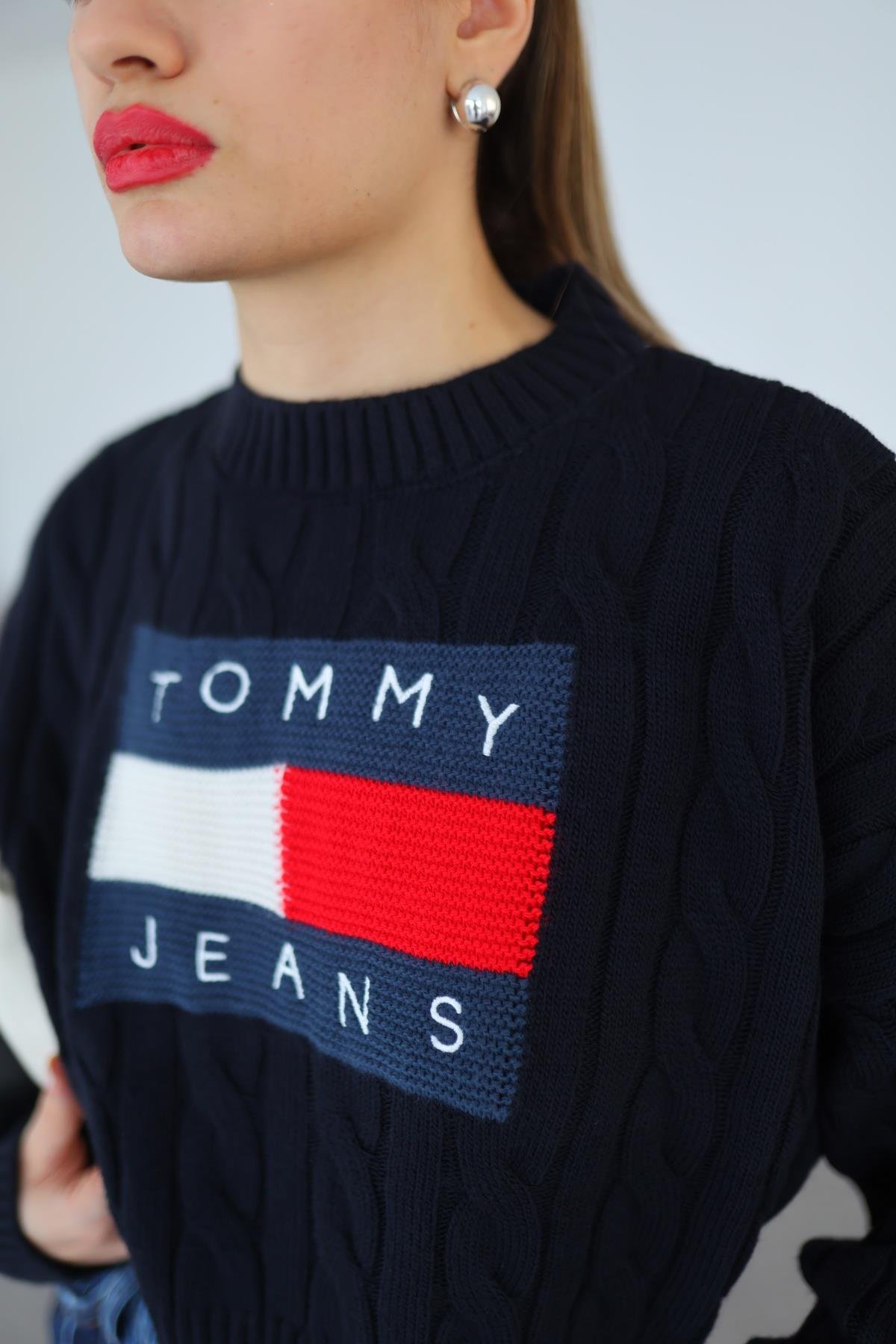 Tomy Crop Lacivert Kazak