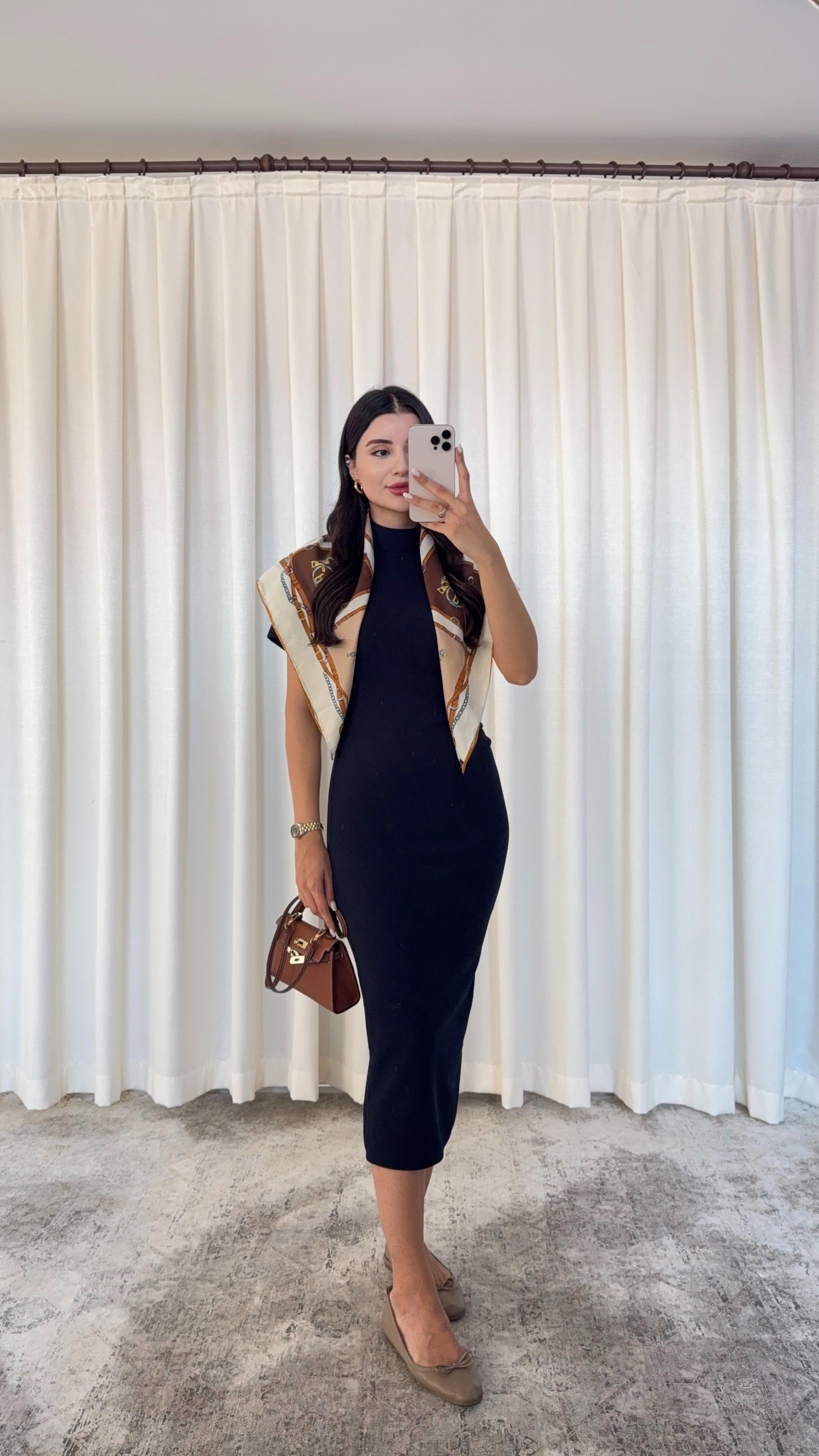 Toparlayıcı Basic Lacivert Elbise