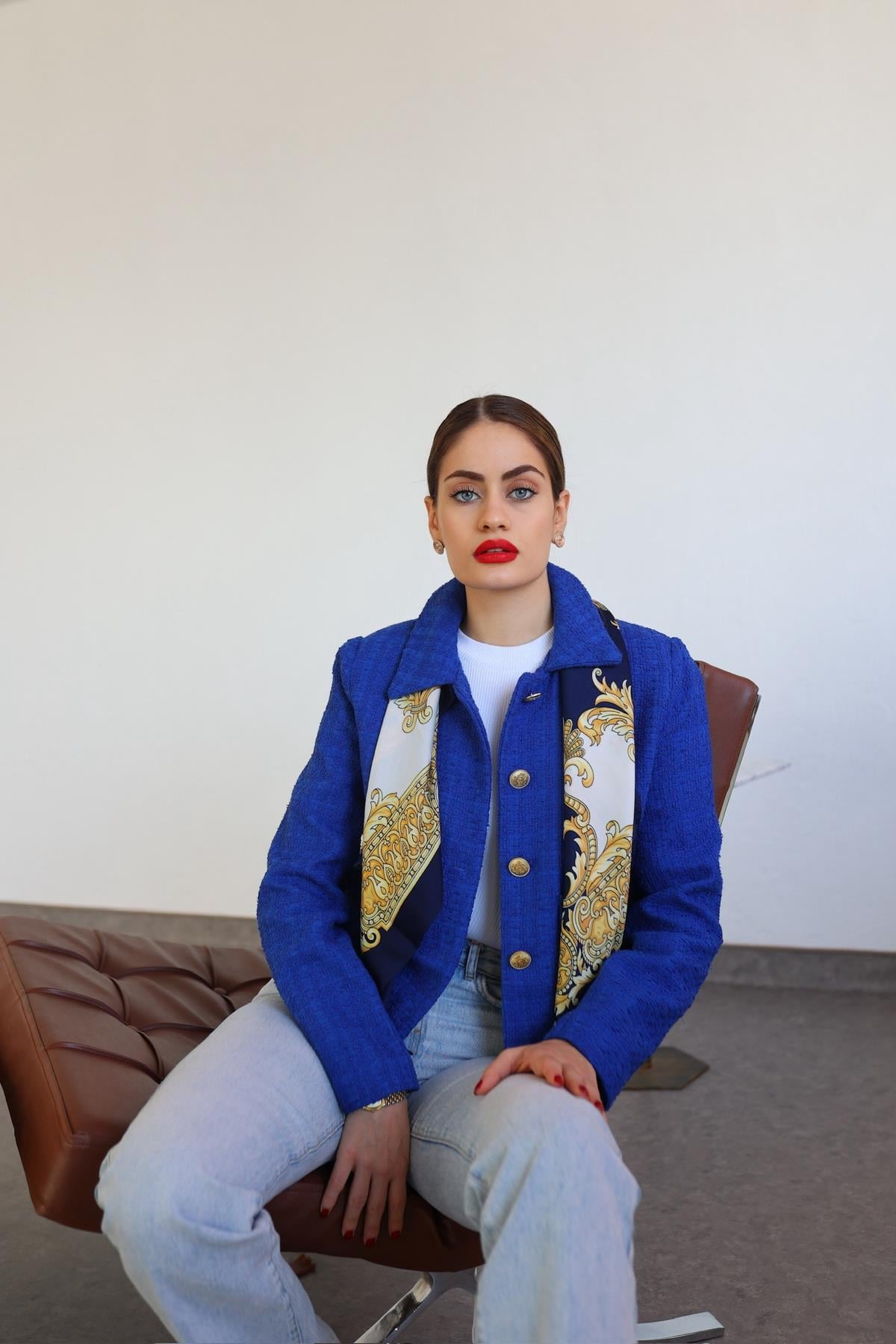 Tüvit Astarlı Mavi Ceket