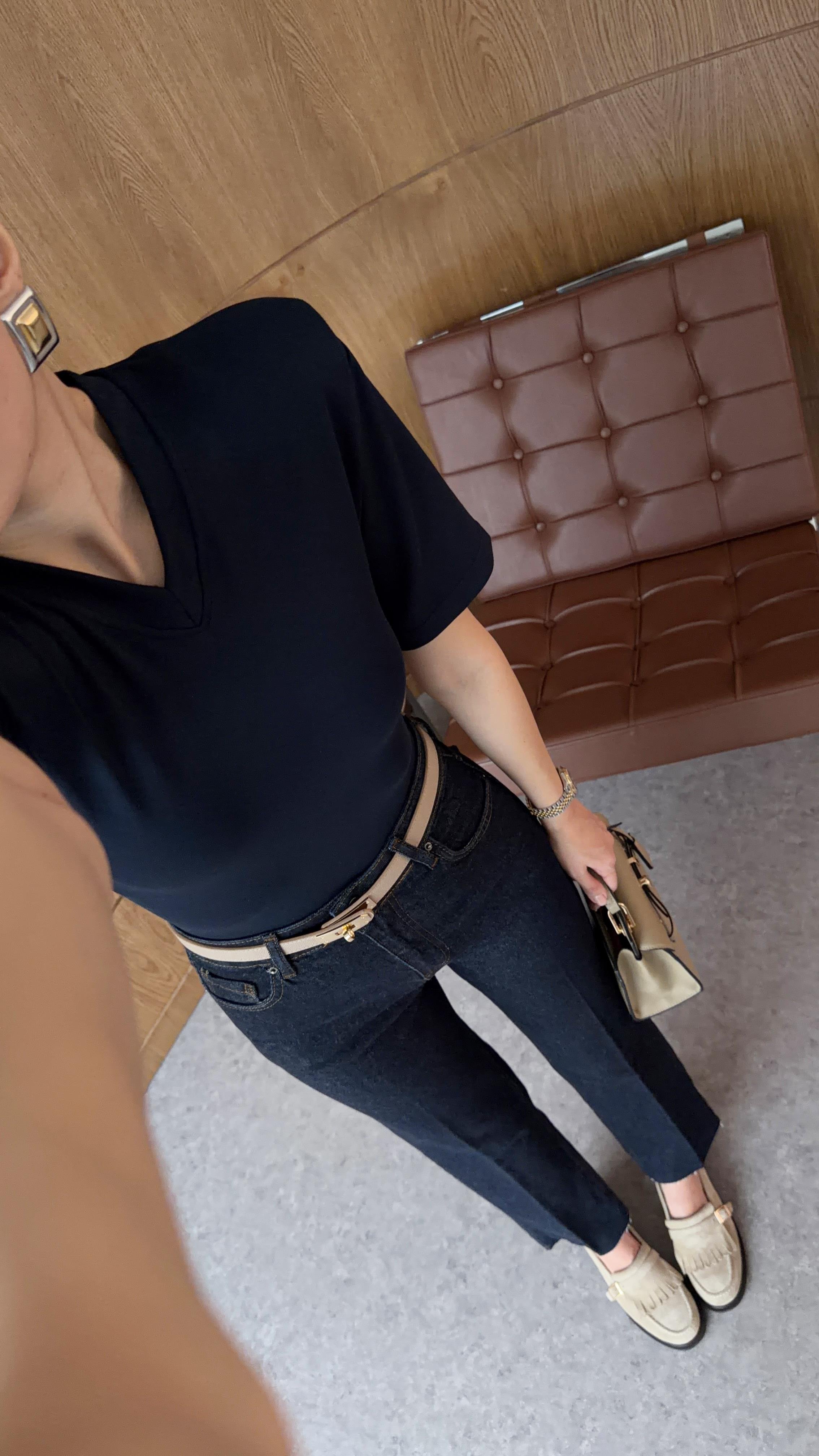 Ütü İzli Koyu Lacivert Jean