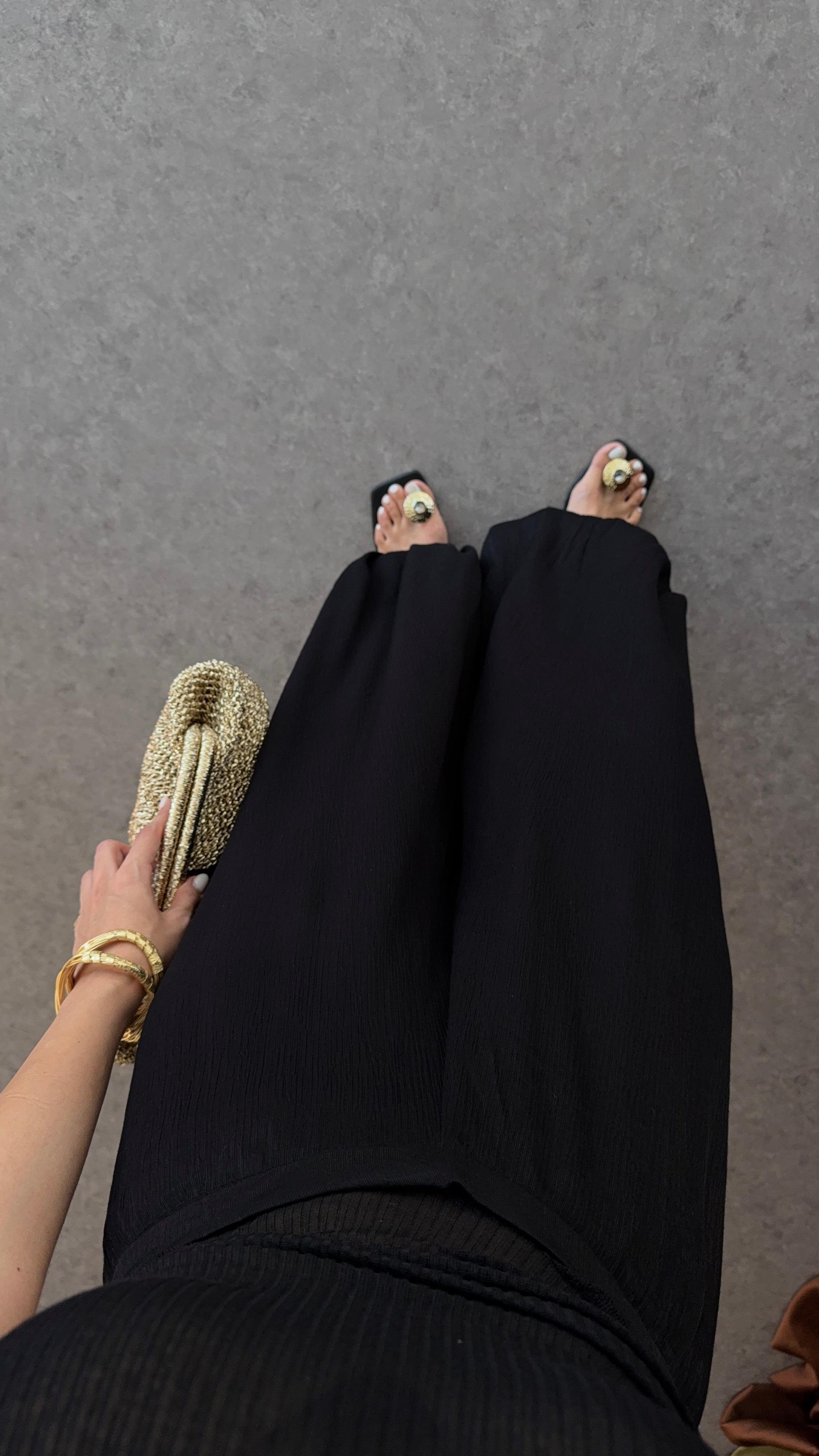 V Kesim Siyah Şalvar