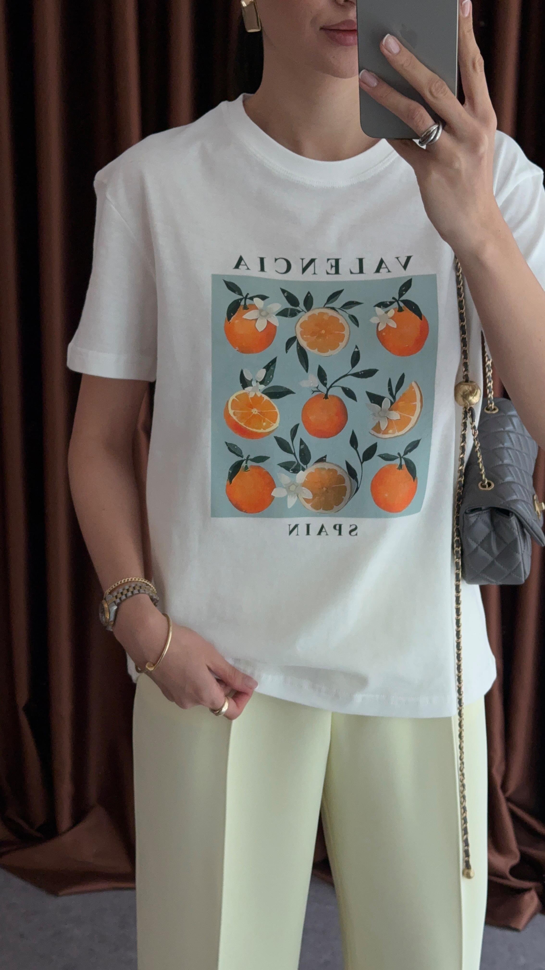 Valencia Oranges Beyaz Tshirt