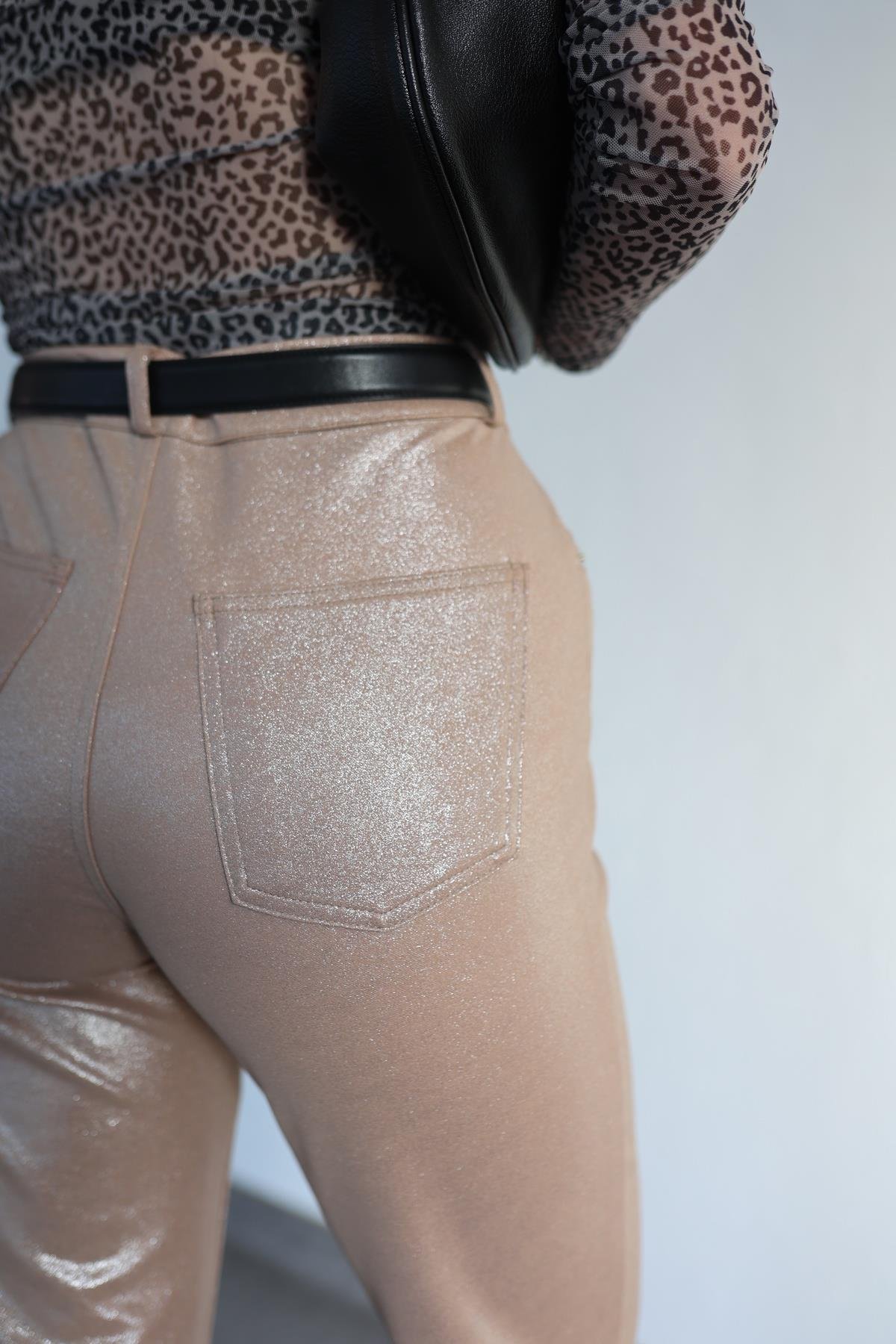 Varak Baskılı Likralı Pantolon