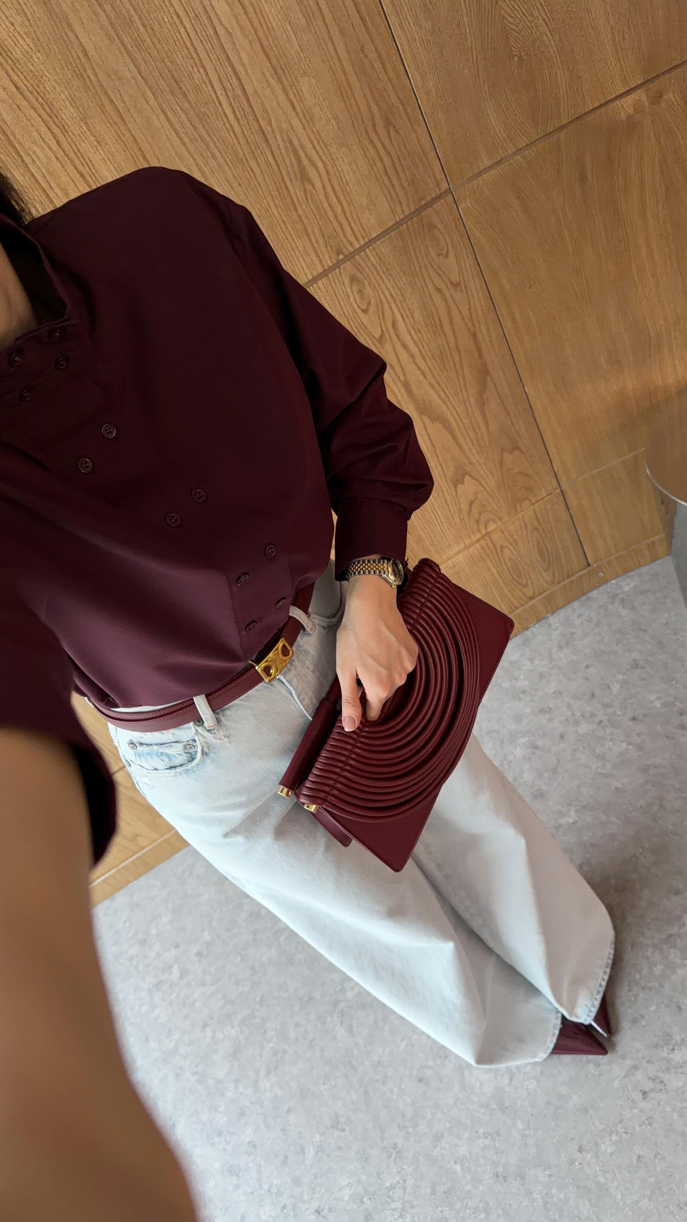 Vatkalı Bordo Gömlek