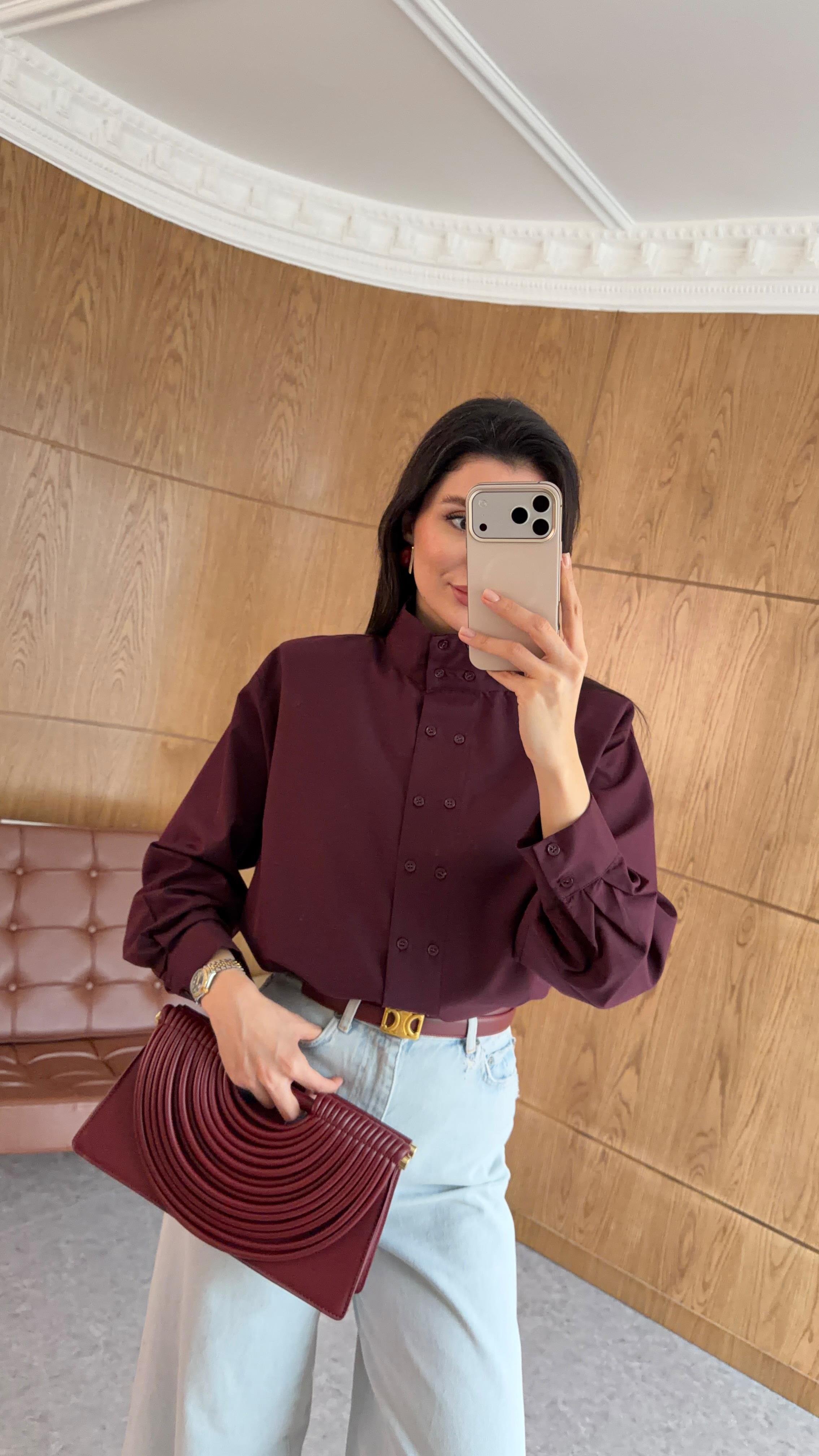 Vatkalı Bordo Gömlek