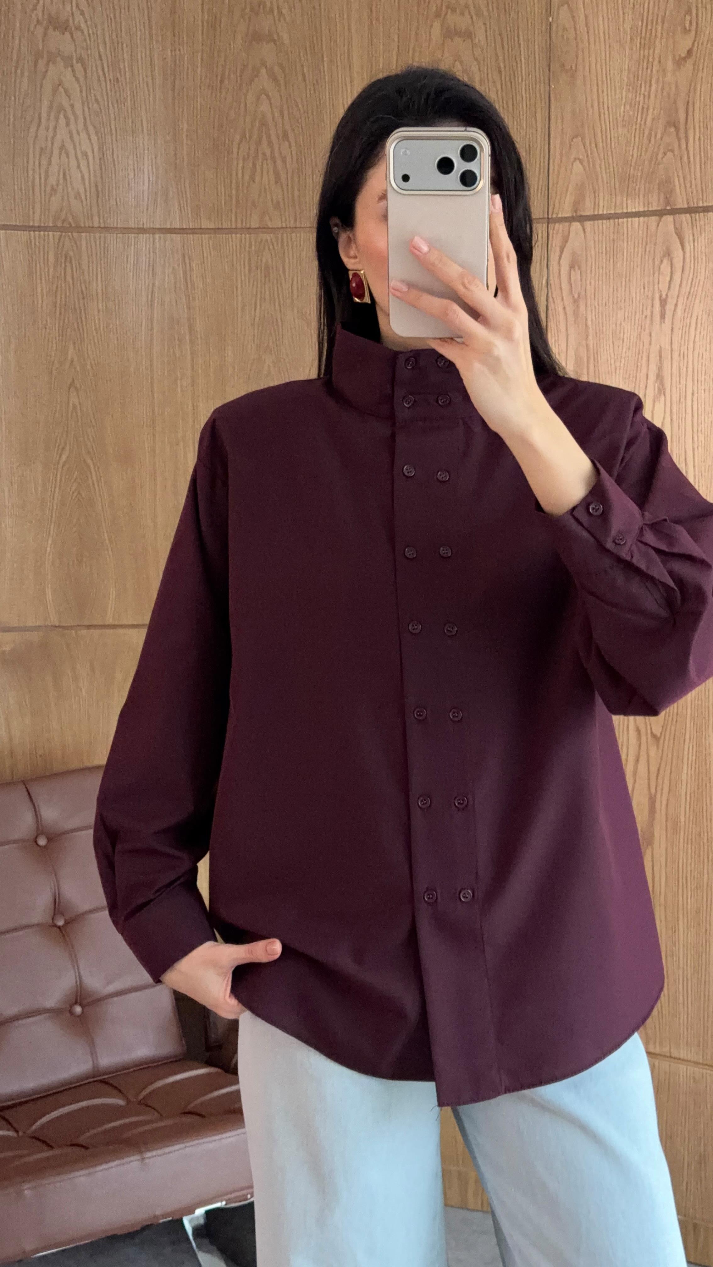 Vatkalı Bordo Gömlek