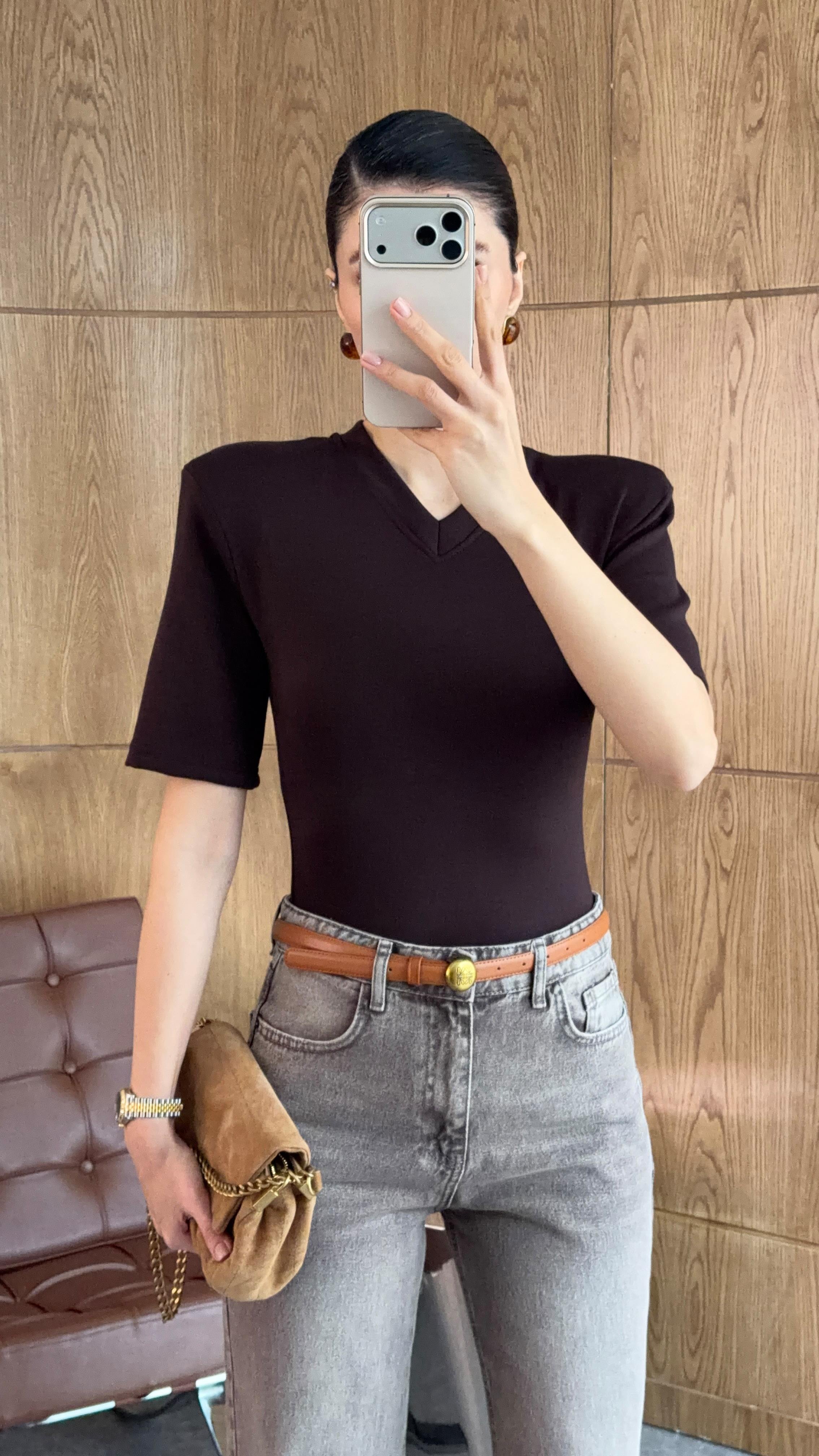 Vatkalı Kahve Bodysuit(Ön Sipariştir,2 Şubatta Kargolanacaktır.)