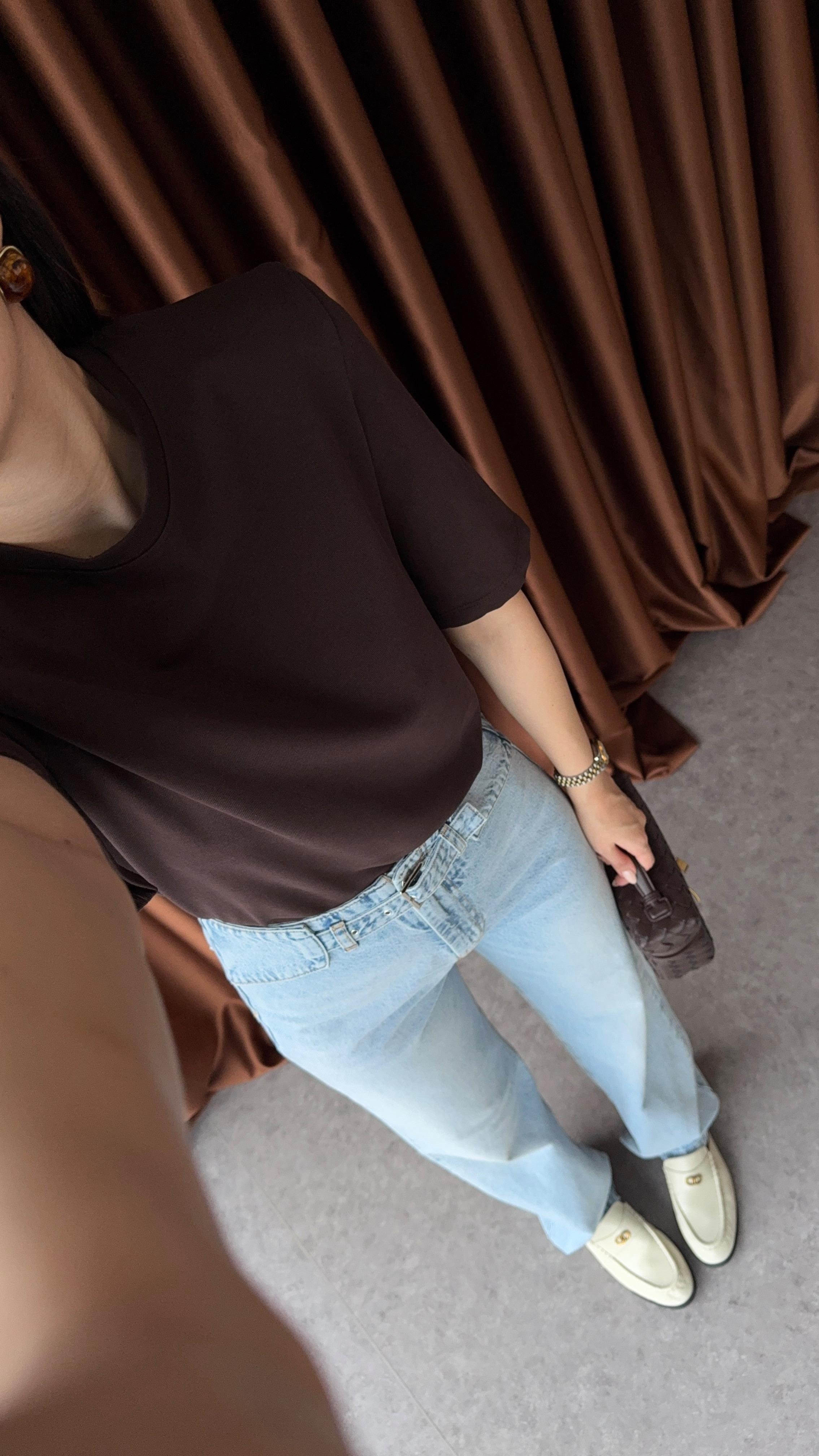 Vatkalı Premium Basic Kahve Tshirt